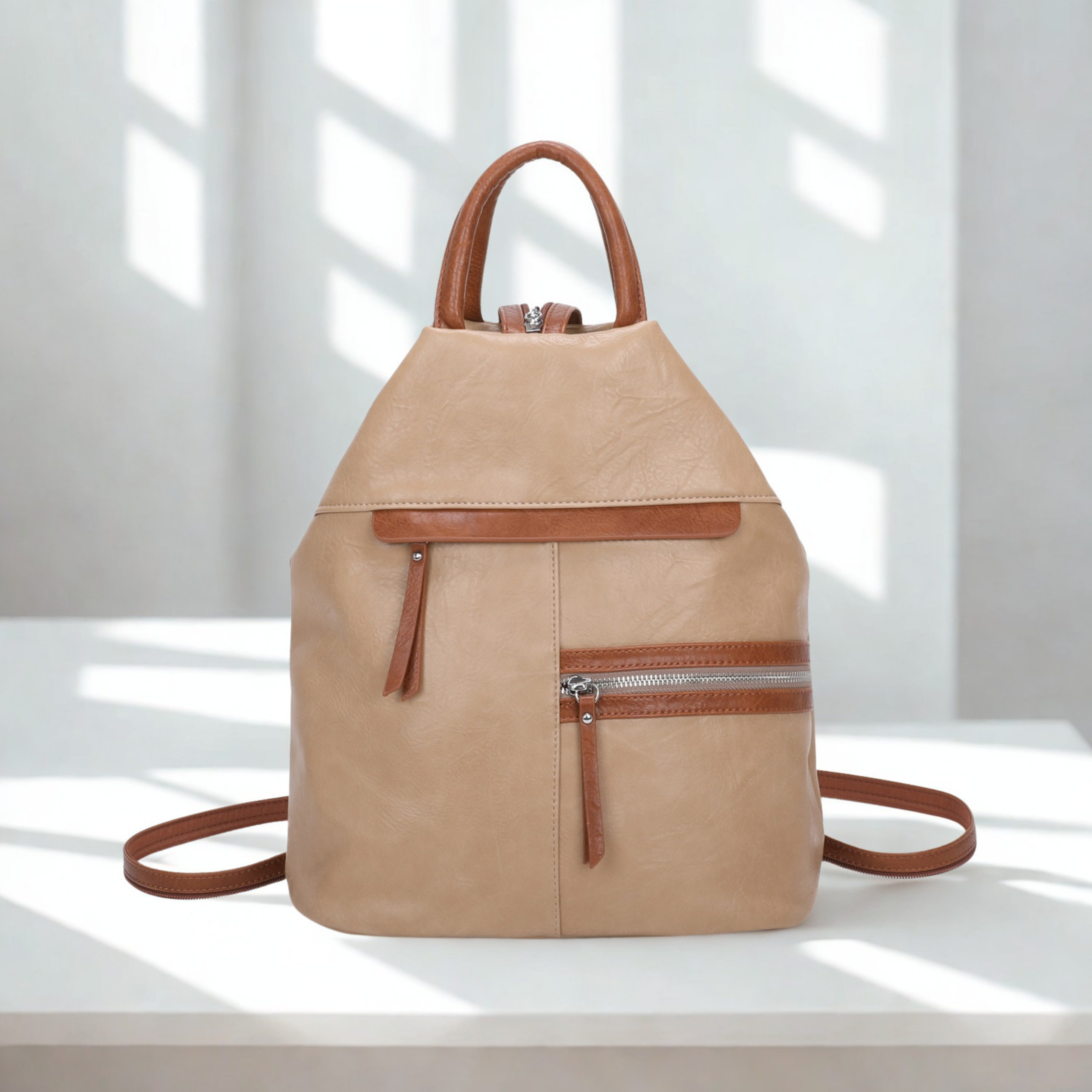 Women’s Faux Leather Backpack Bag – Ladies Convertible Shoulder Rucksack