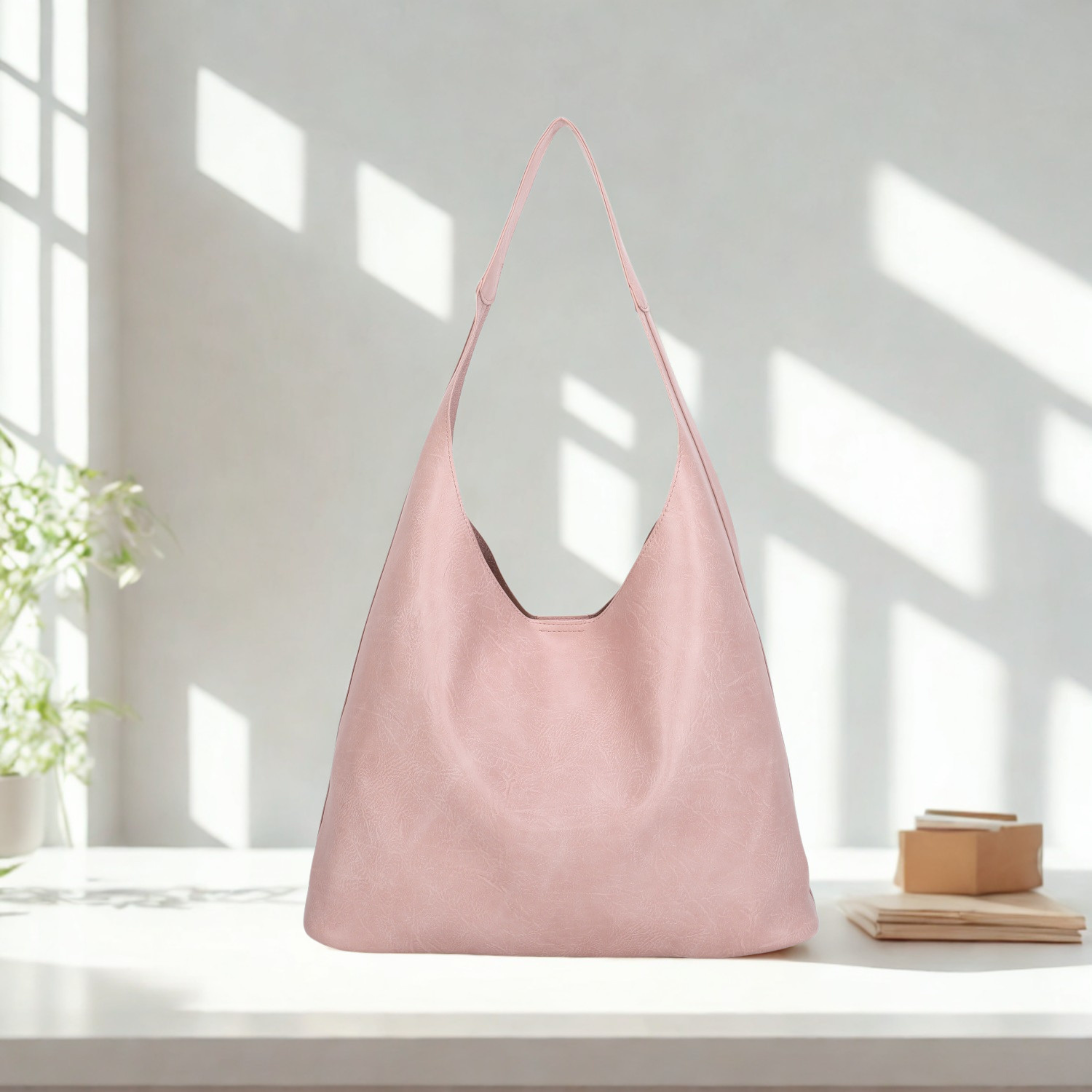 Women’s Hobo Shoulder Bag Synthetic Handbag with Magdot Top Closure
