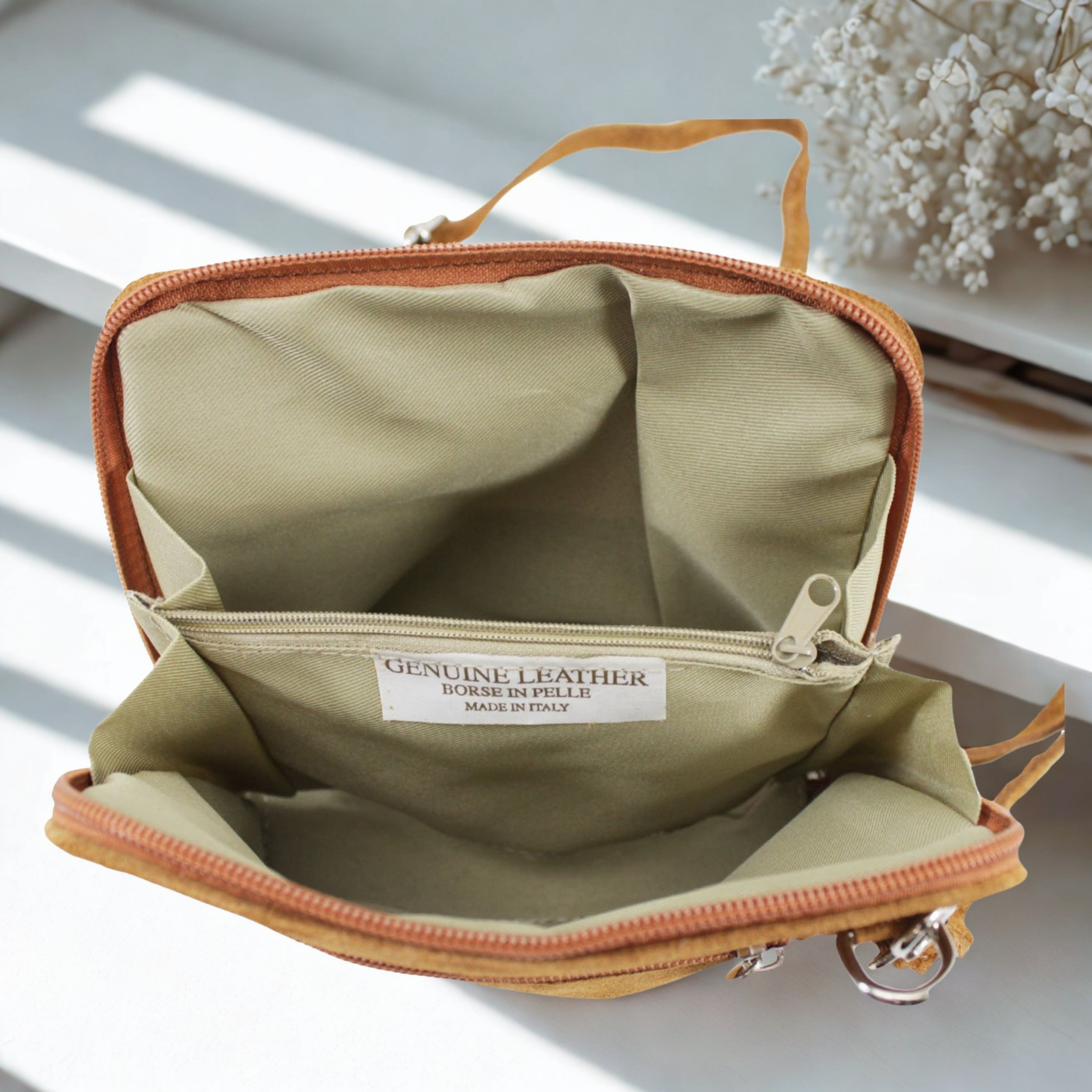Suede Leather Small Square Bag