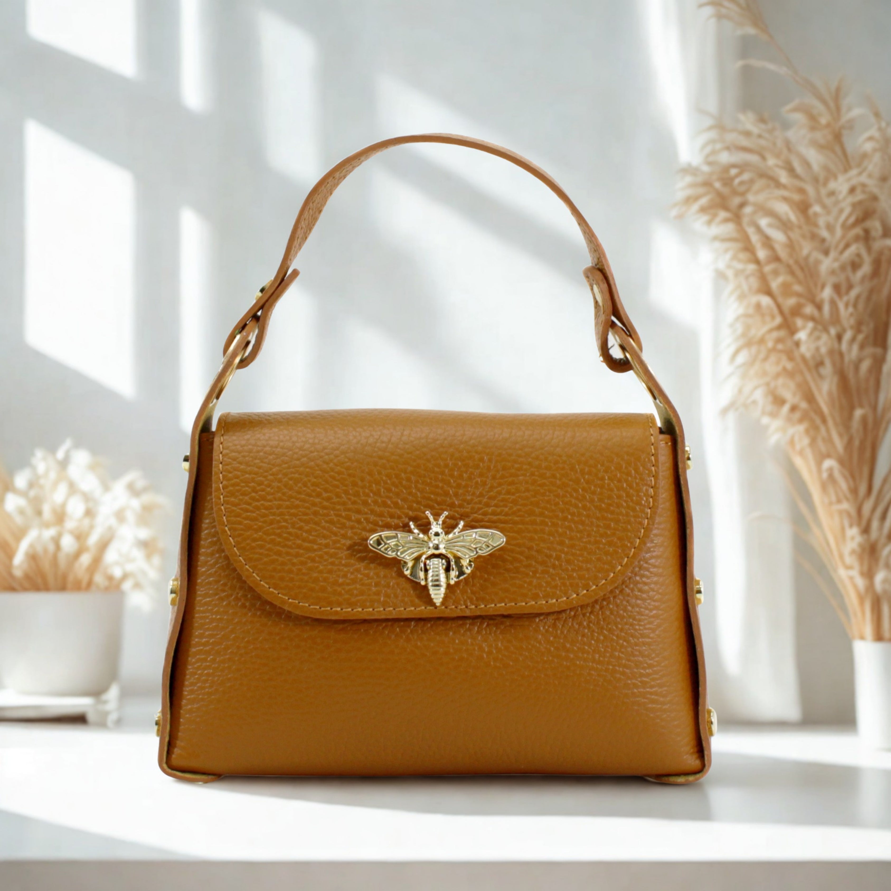 Leather Mini Bee Bag