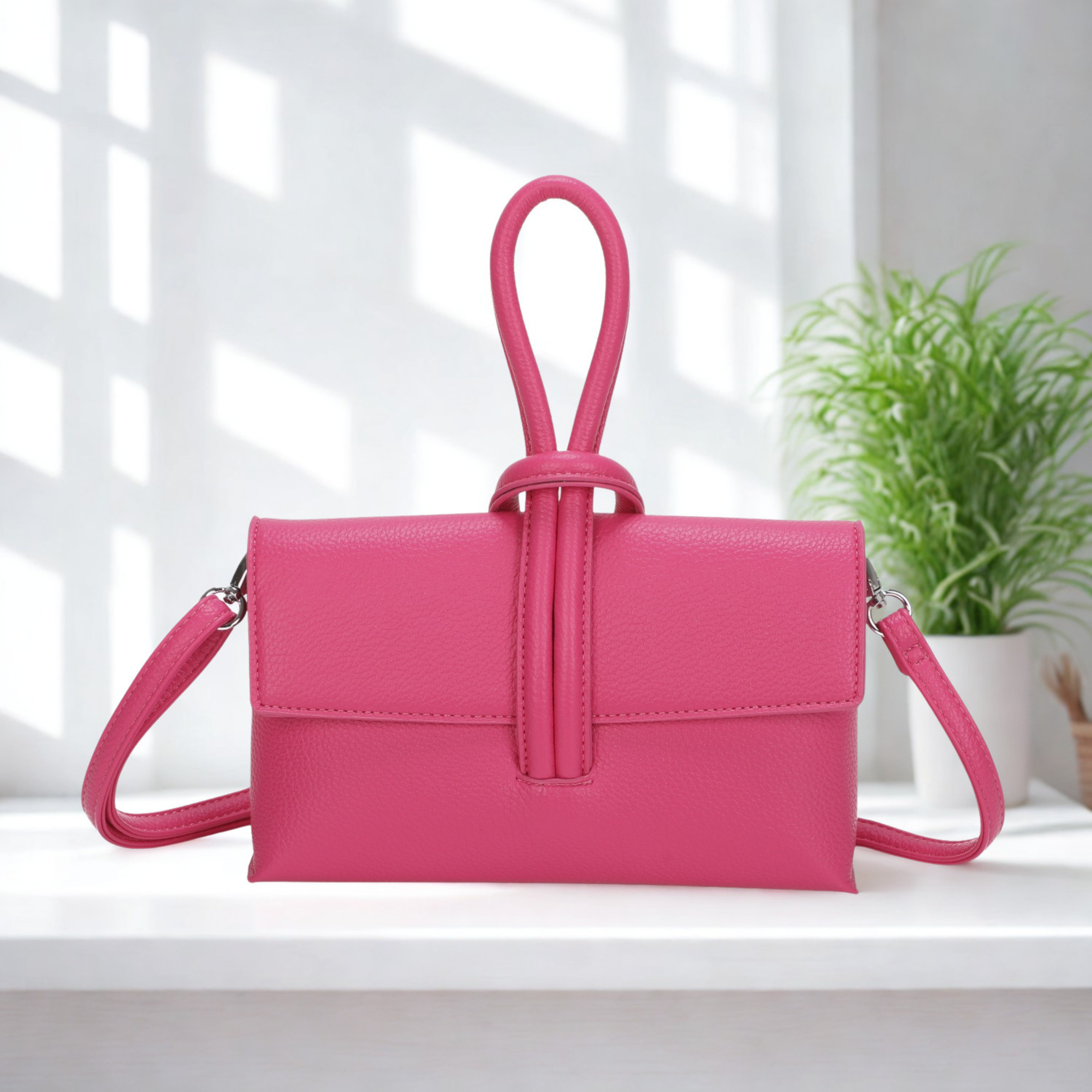 Women’s PU Leather Crossbody Bag – Adjustable Shoulder Strap Handbag