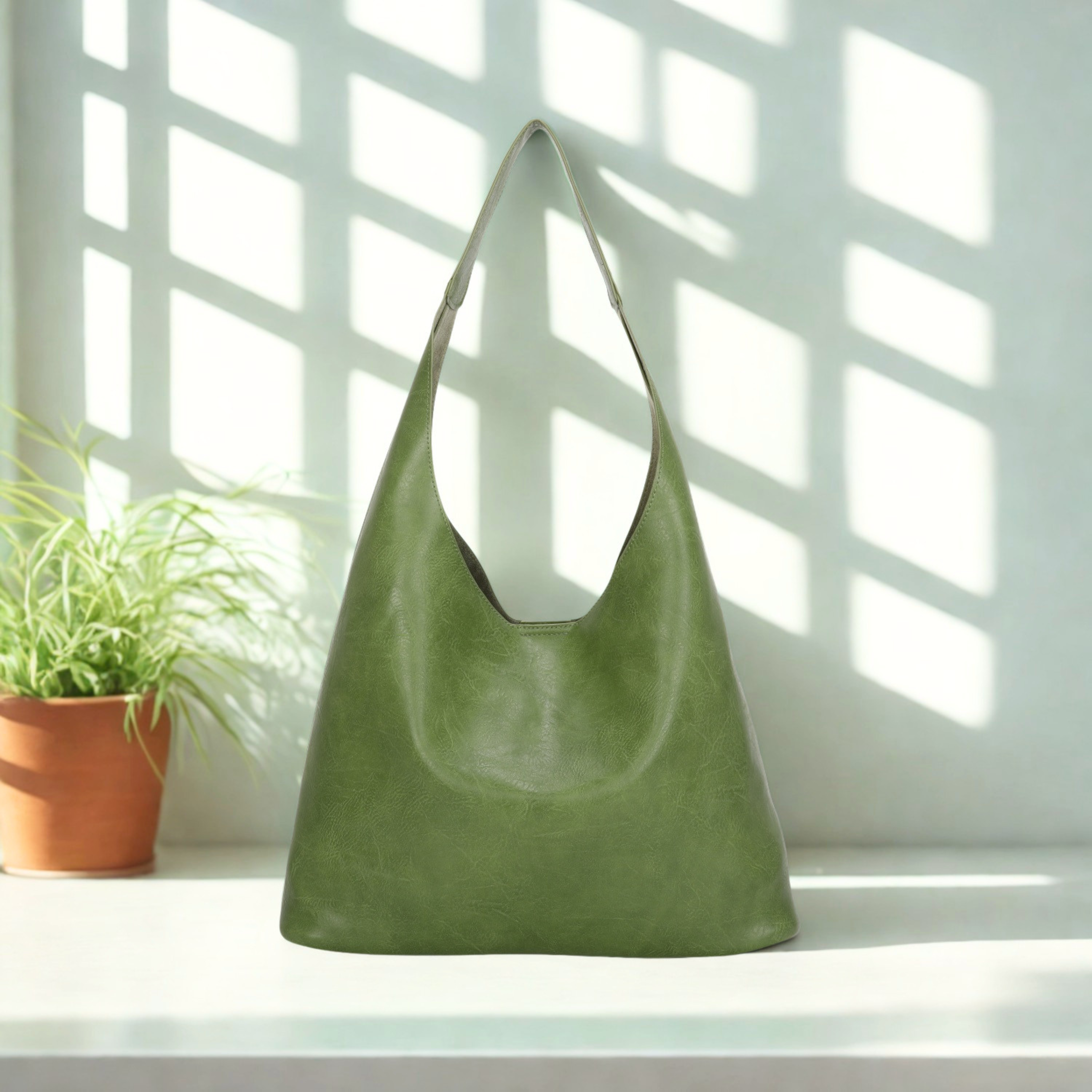 Women’s Hobo Shoulder Bag Synthetic Handbag with Magdot Top Closure