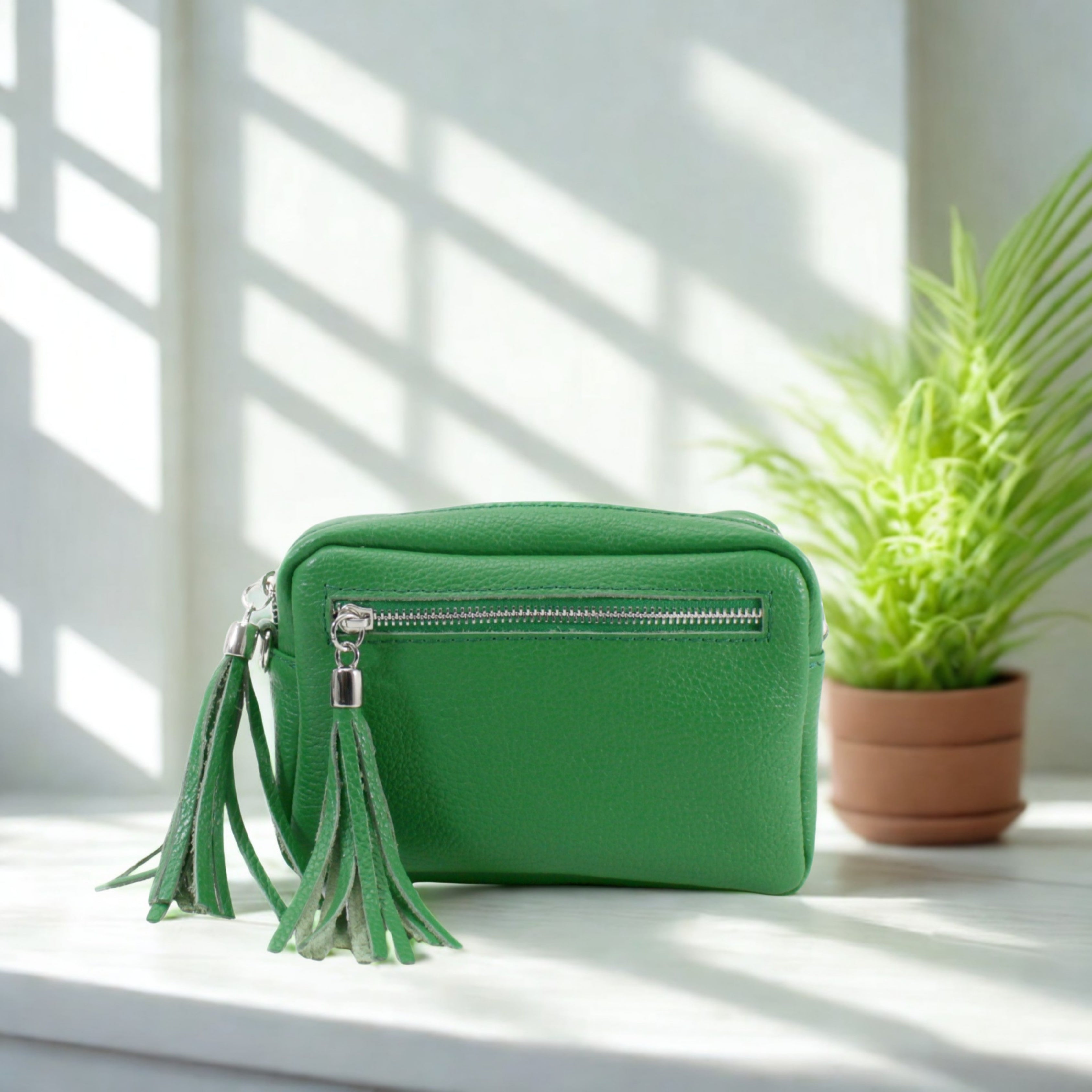 Leather Tassels Crossbody Bag