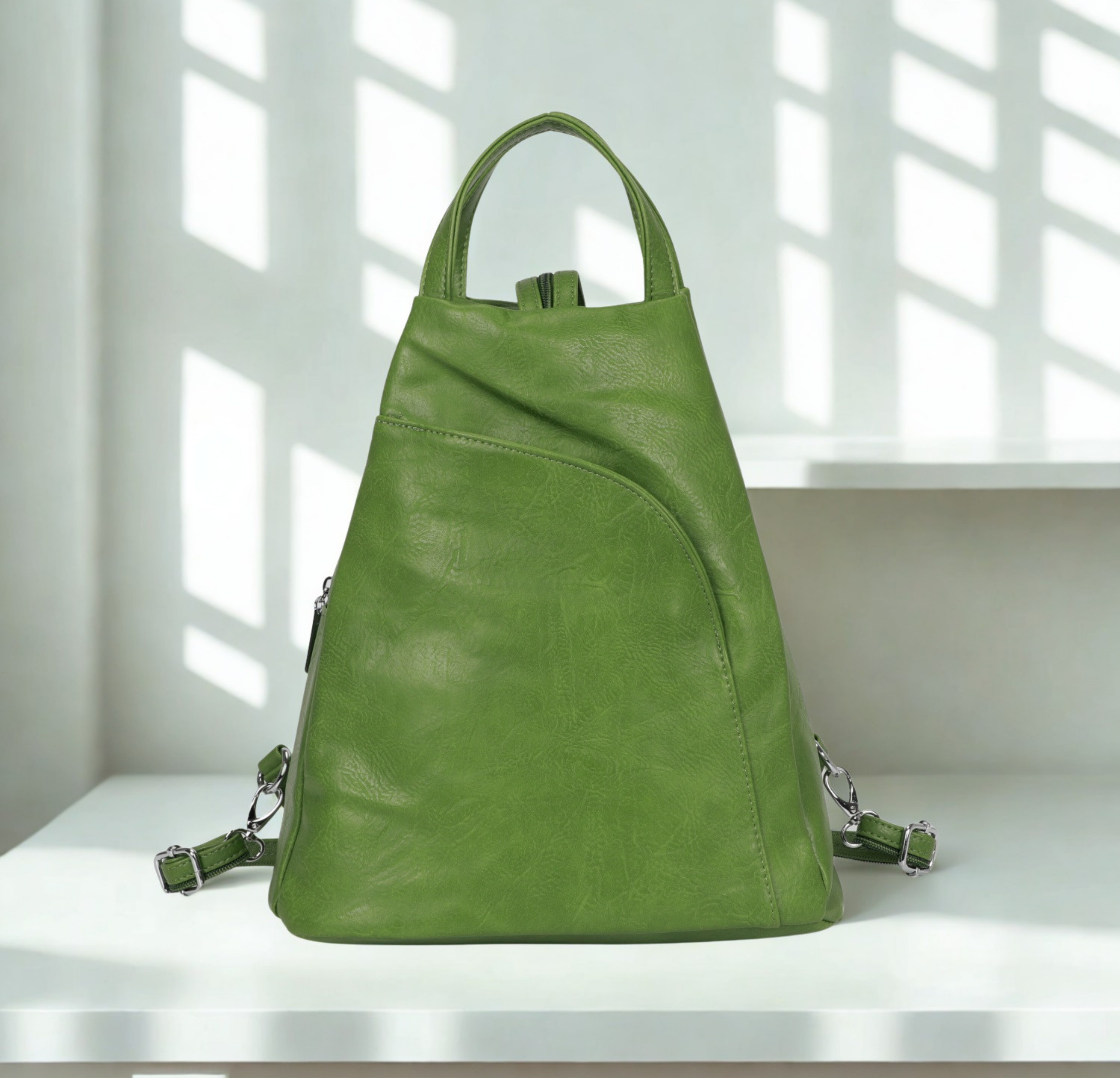 Large Synthetic Leather Backpack Women | Travel Work Laptop Backpack