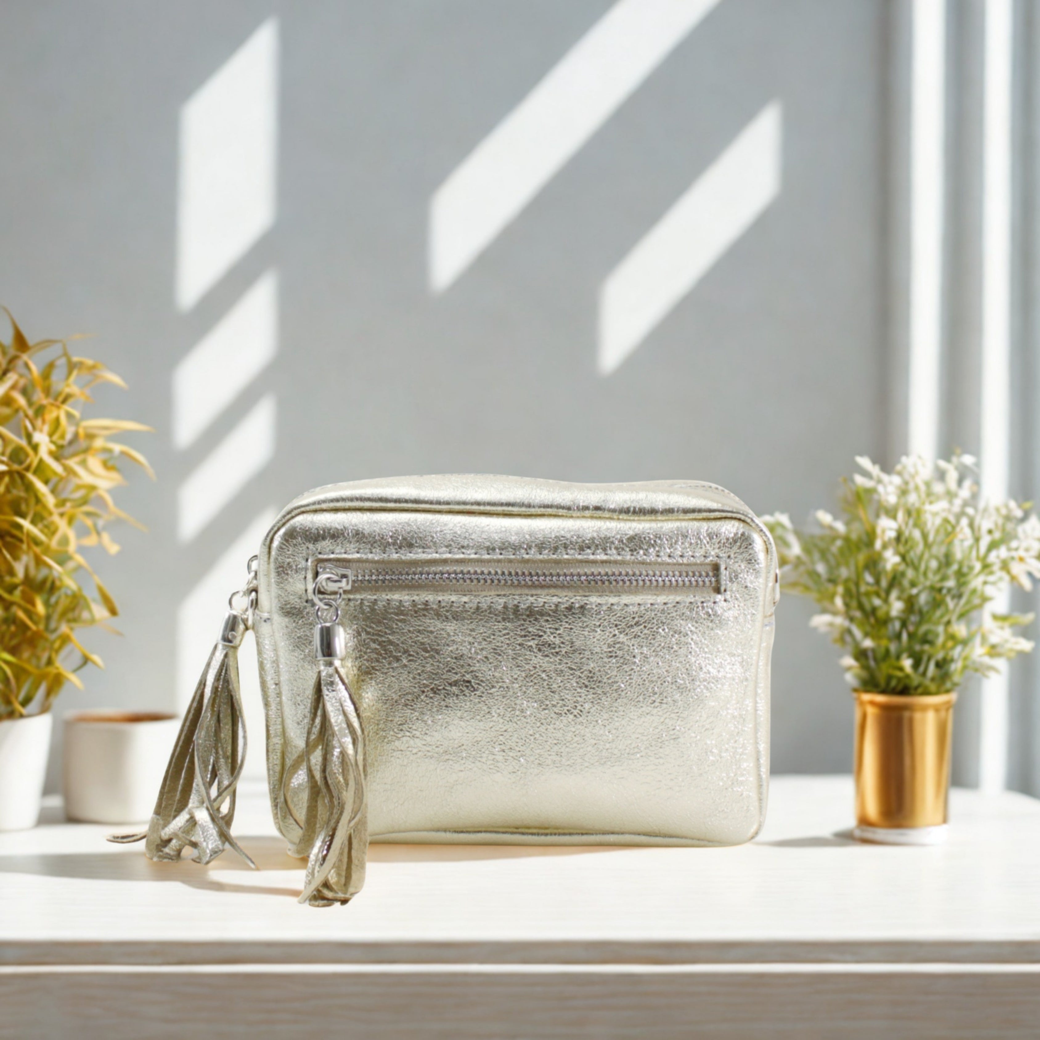 Leather Tassels Crossbody Bag