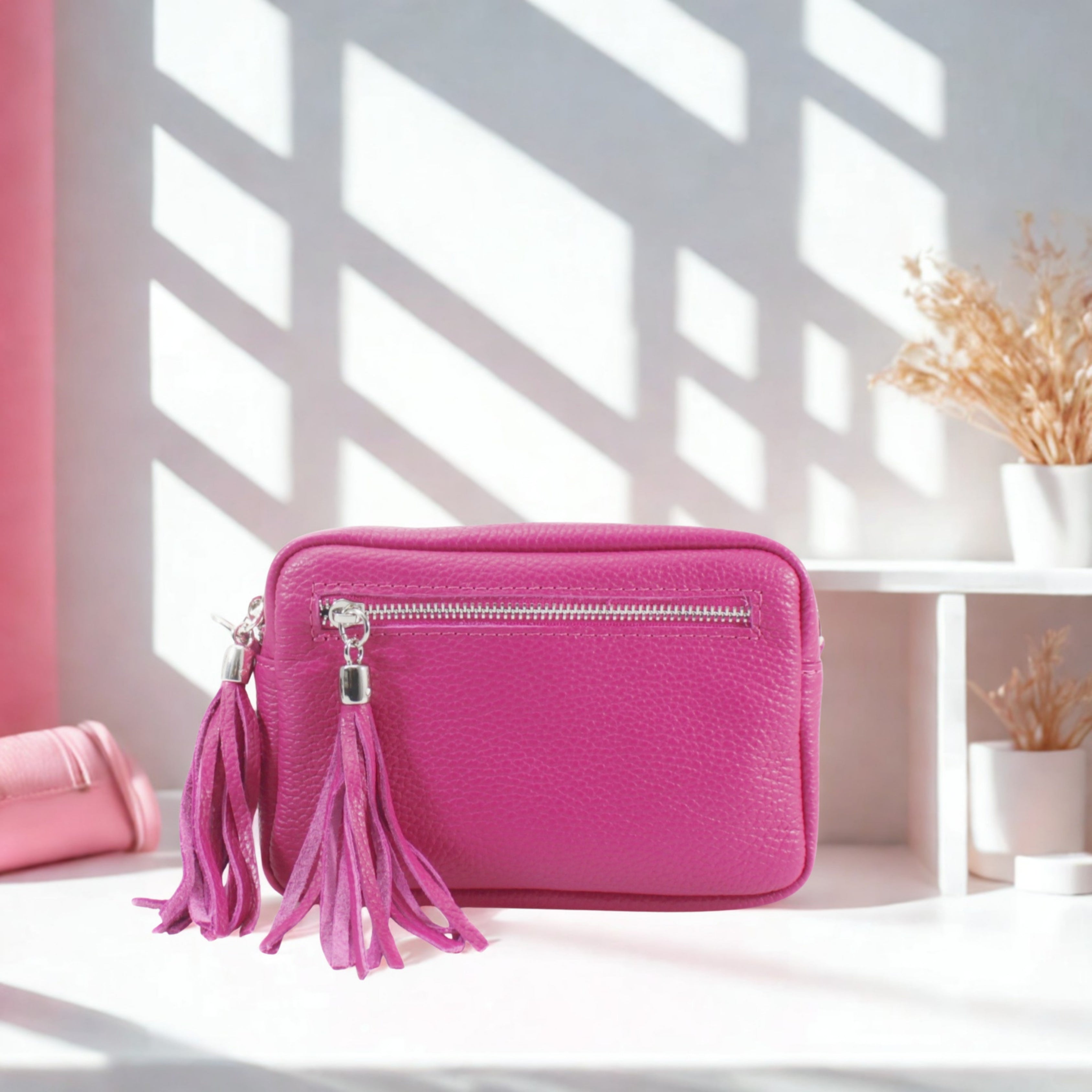 Leather Tassels Crossbody Bag