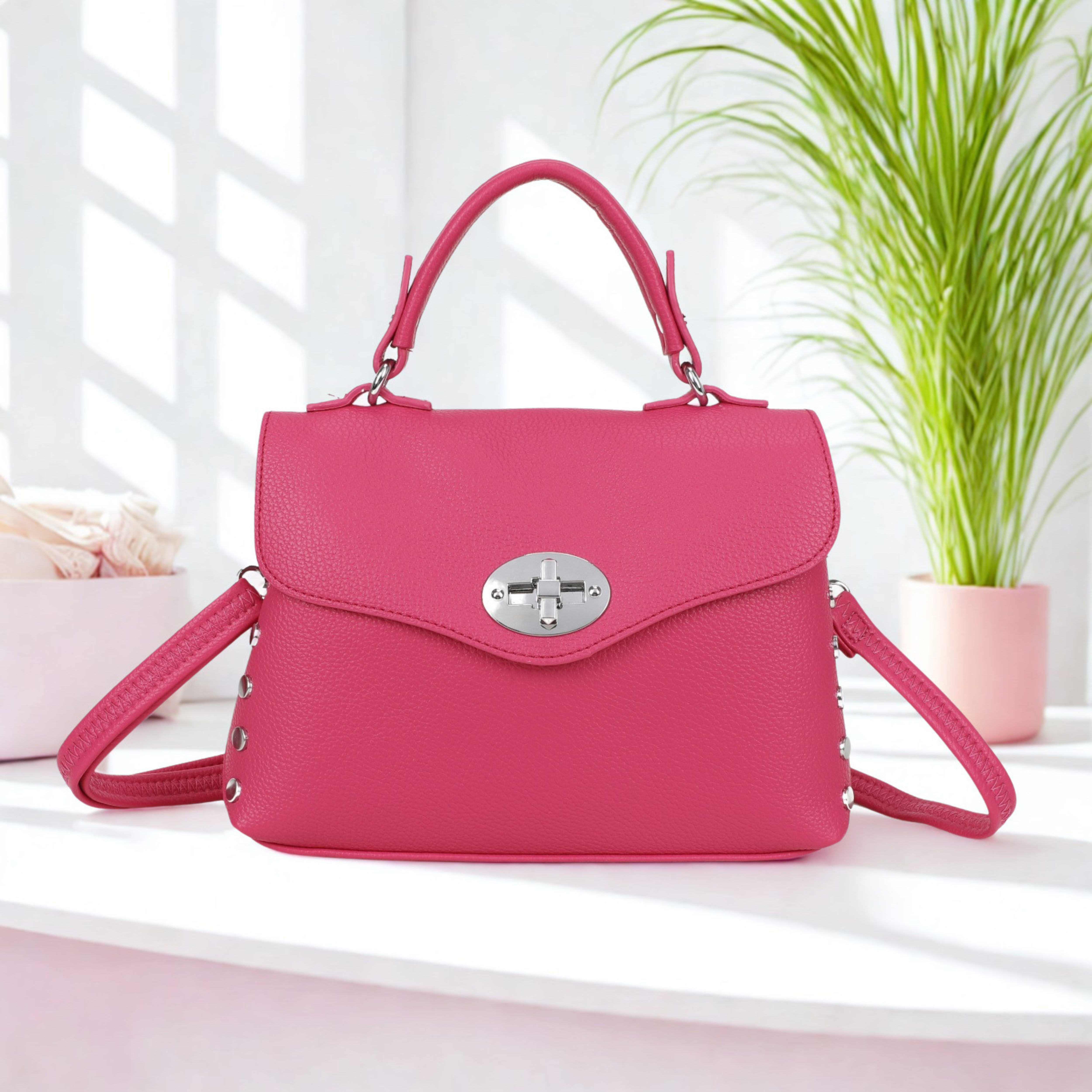 Ladies Crossbody Shoulder Handbag with Long Detachable Strap