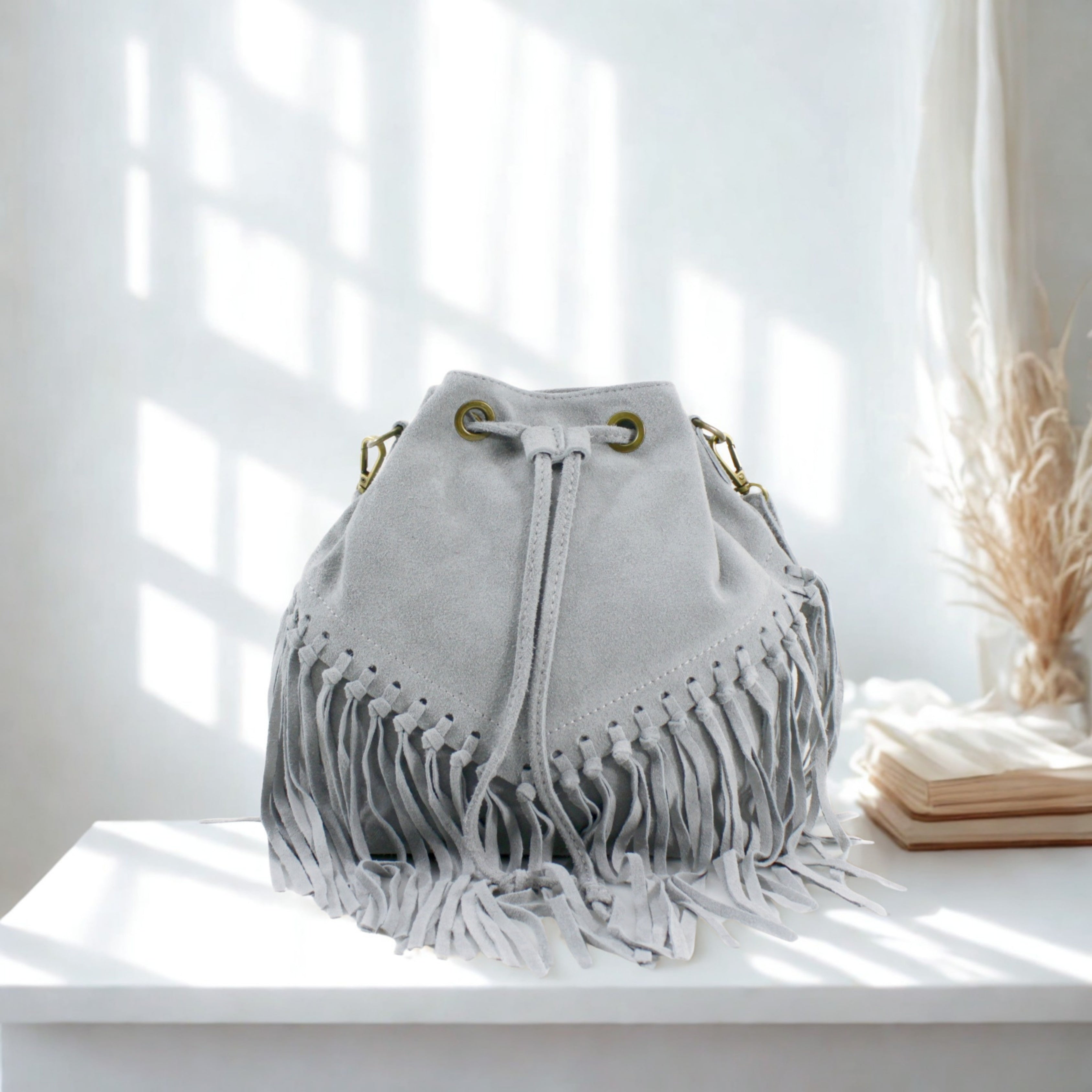 Italian Real Suede Bucket Bag