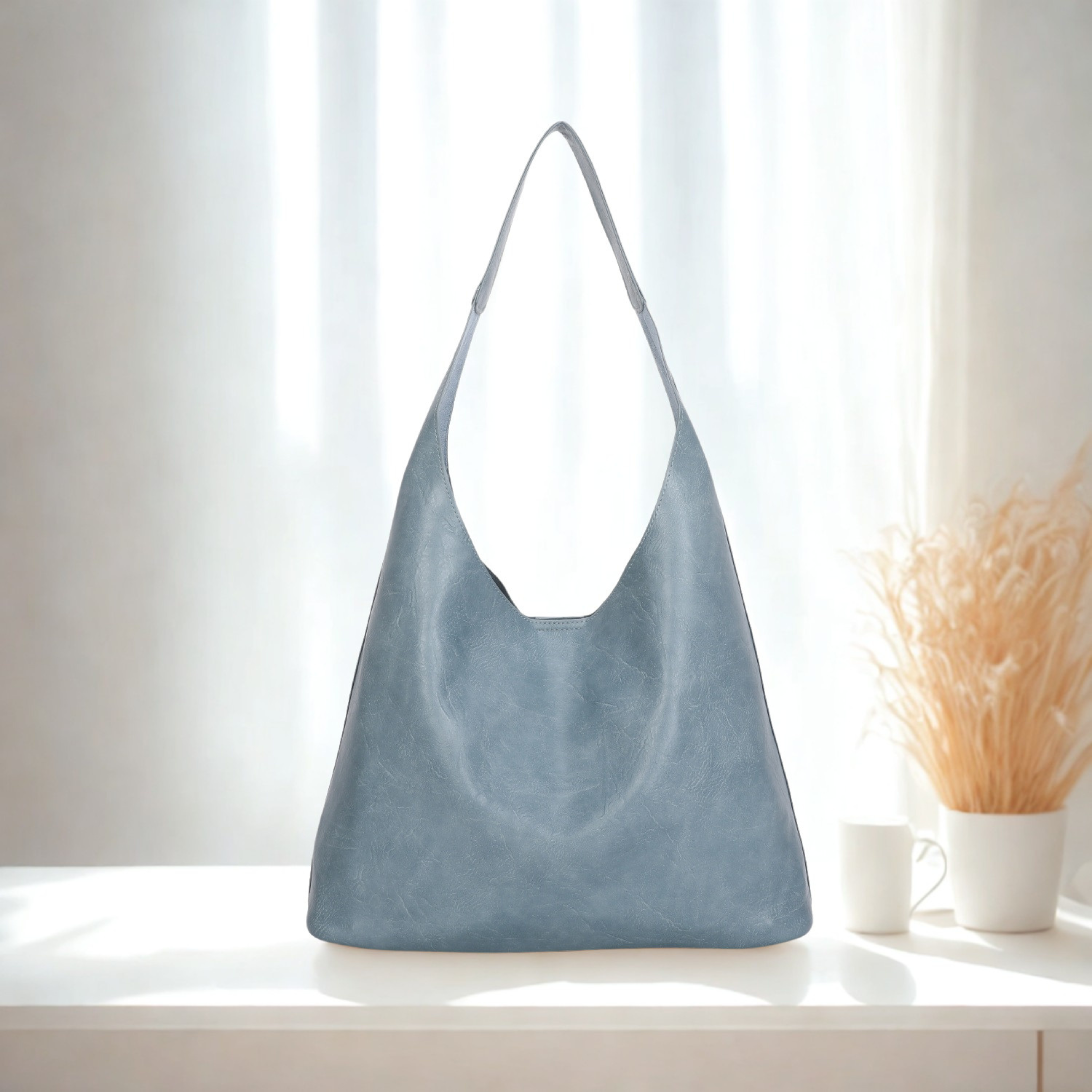 Women’s Hobo Shoulder Bag Synthetic Handbag with Magdot Top Closure