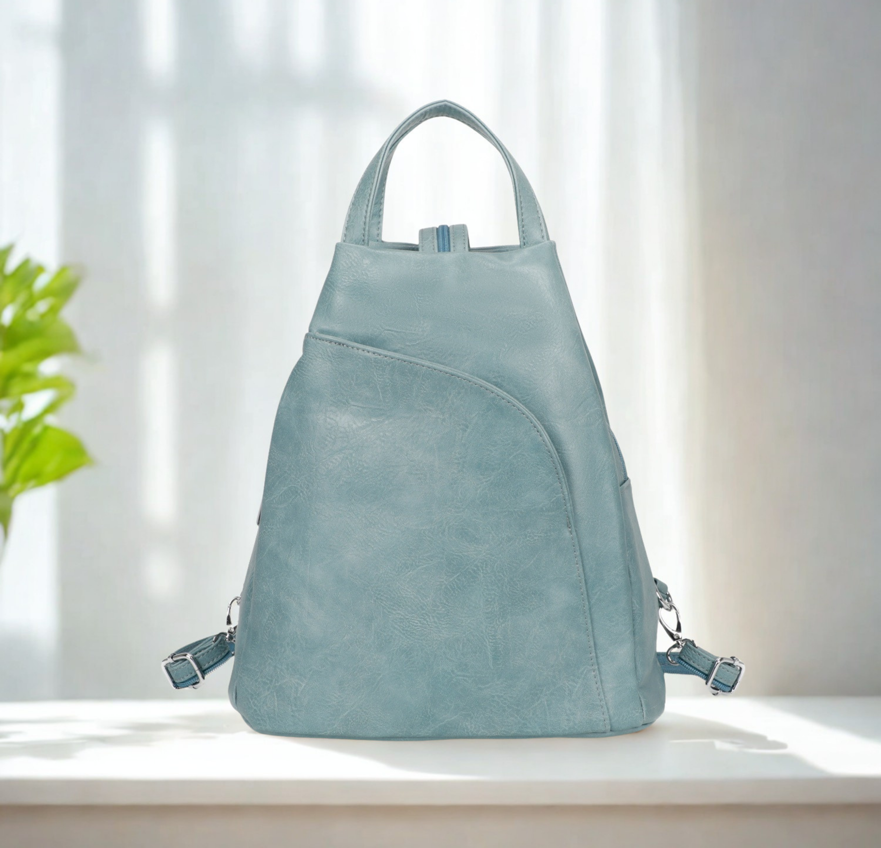 Large Synthetic Leather Backpack Women | Travel Work Laptop Backpack