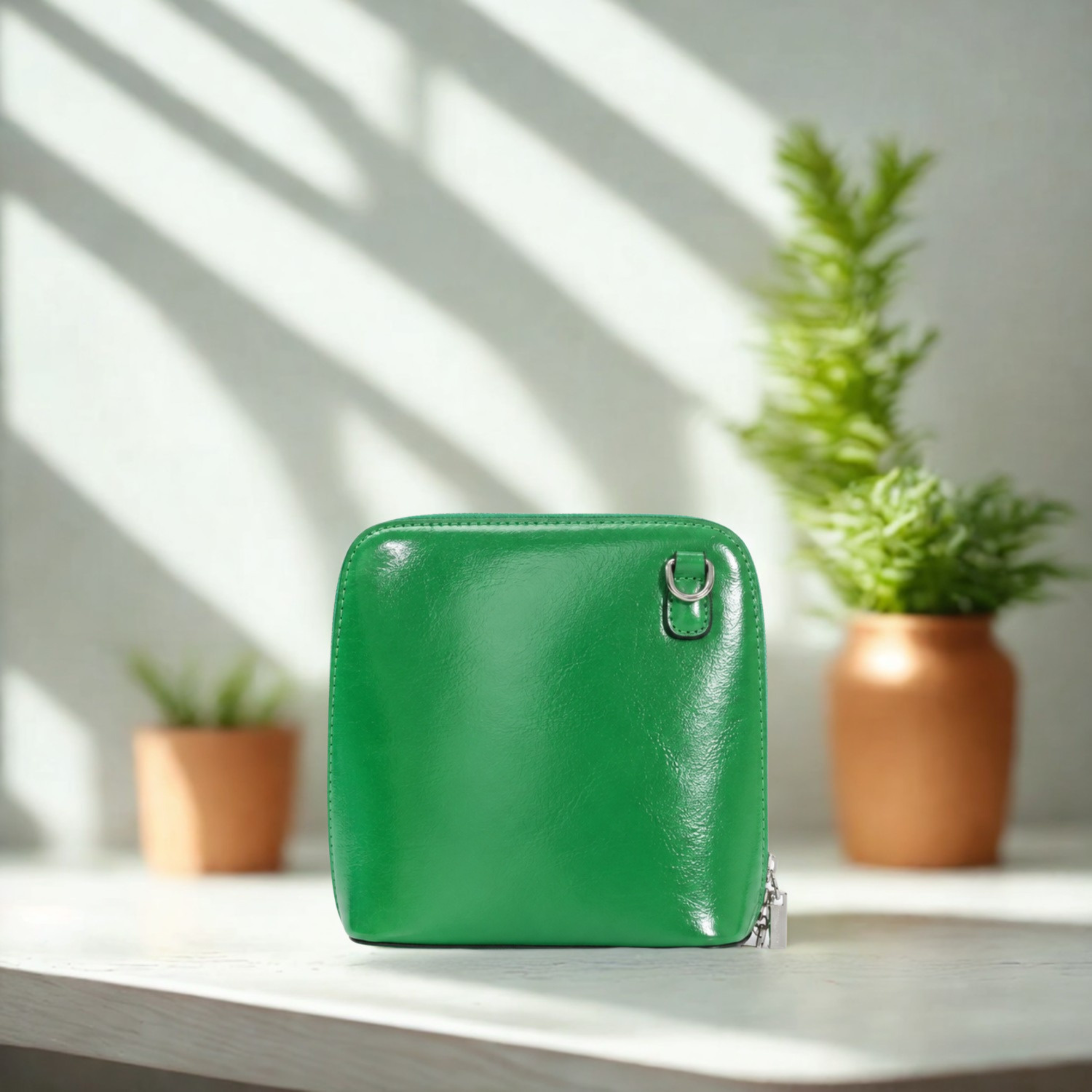 Women’s Plain Colour Crossbody Bag – Small Zip Top Shoulder Handbag