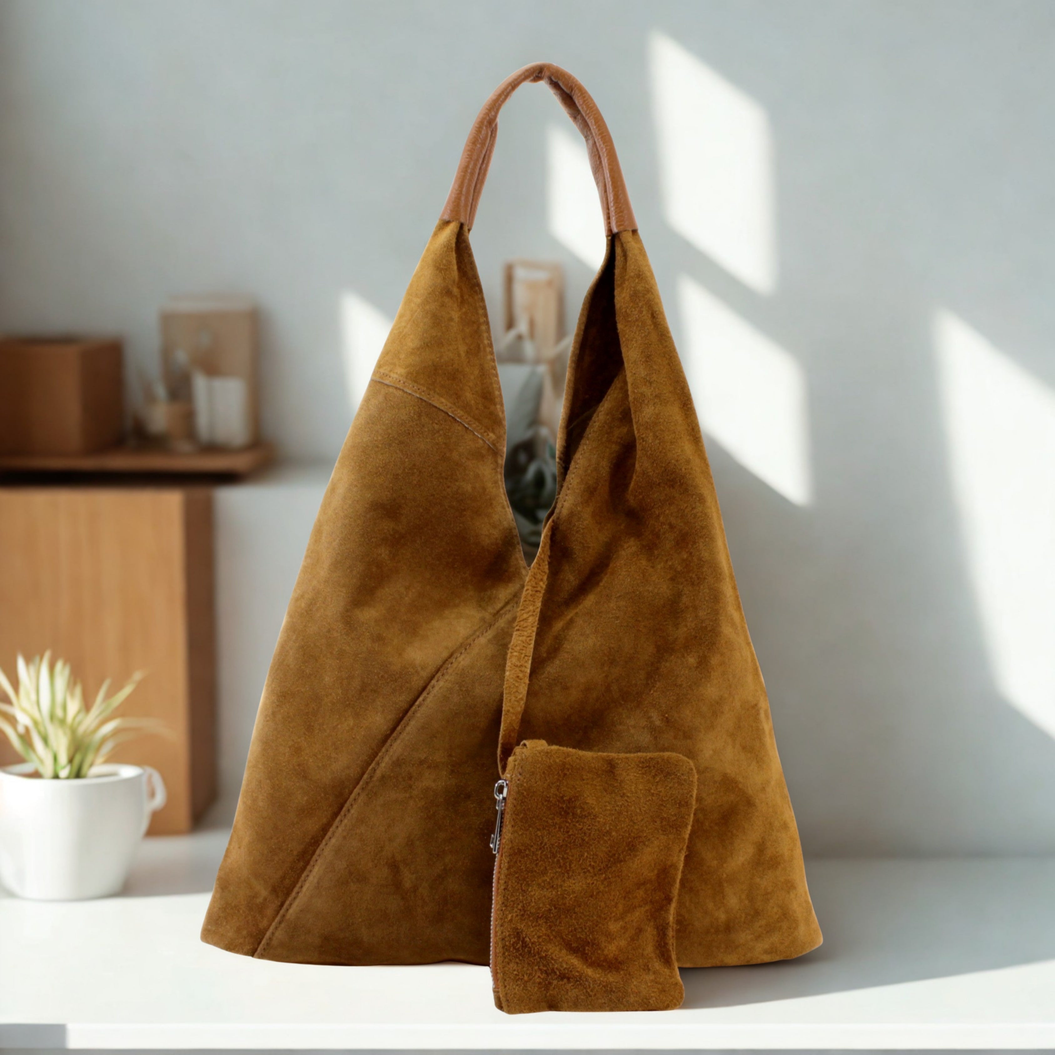 Italian Suede Shoulder Bag