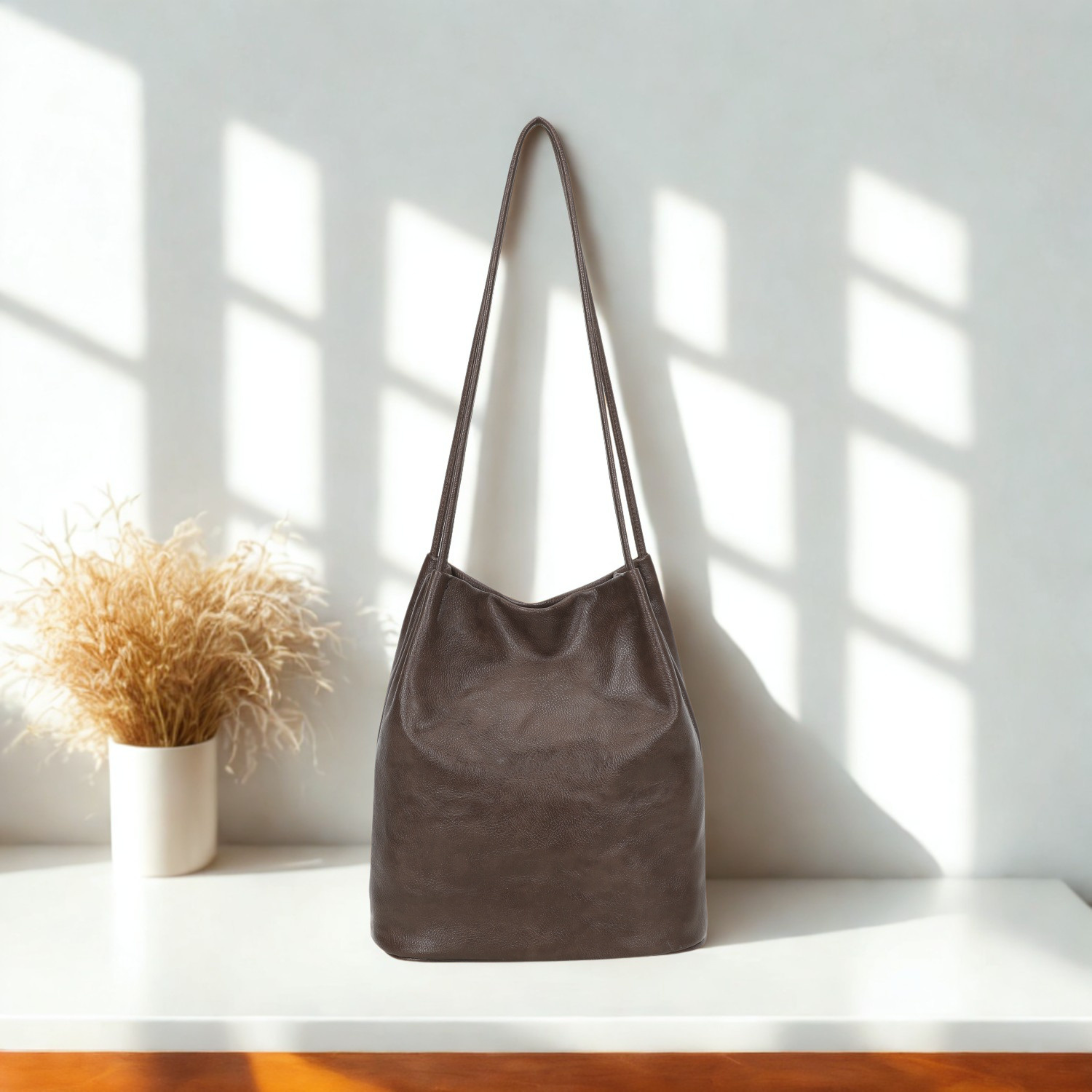 Large Women’s Hobo Shoulder Bag Plain Tote Handbag Zip Pockets 16 Colours