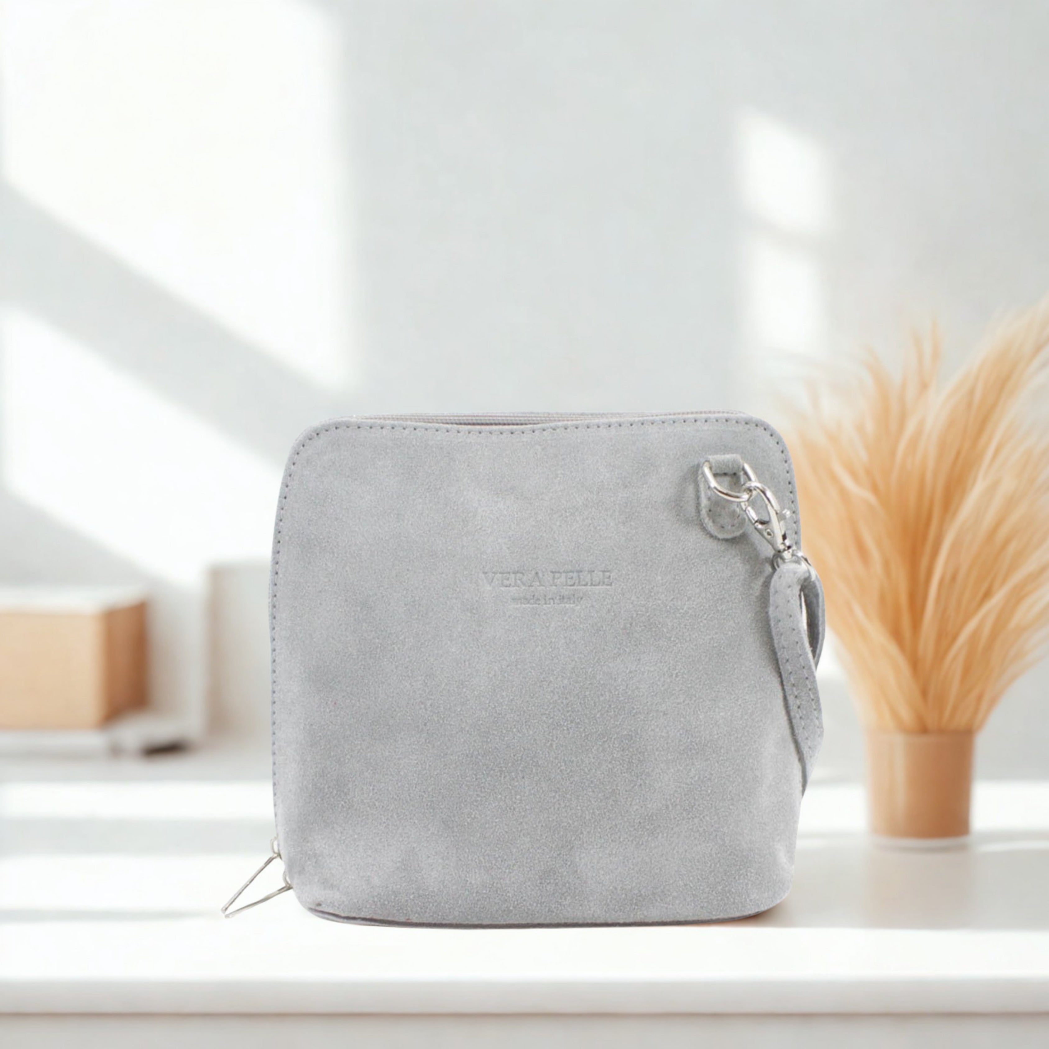 Suede Leather Small Square Bag
