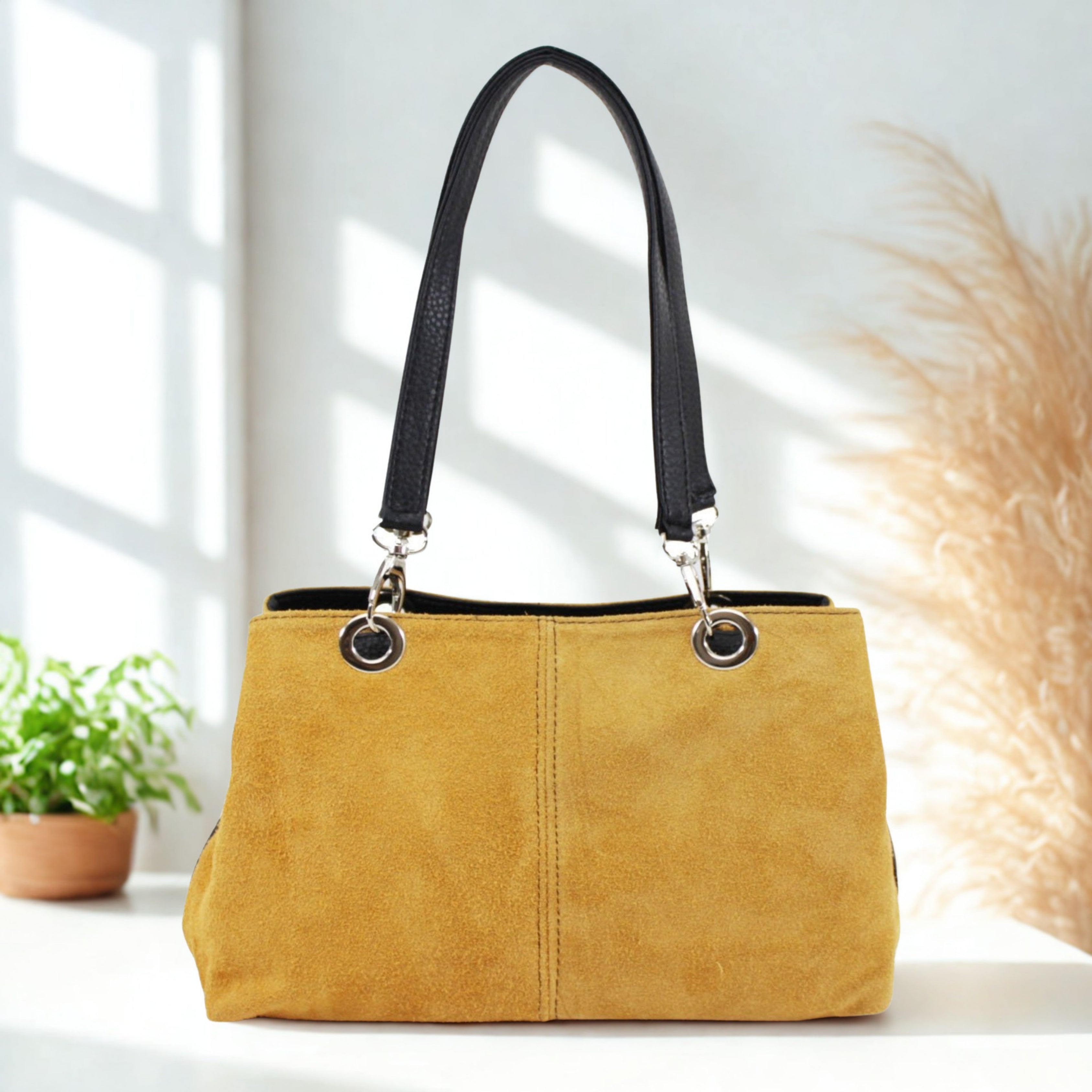 Italian Leahter Suede Shoulder Bag