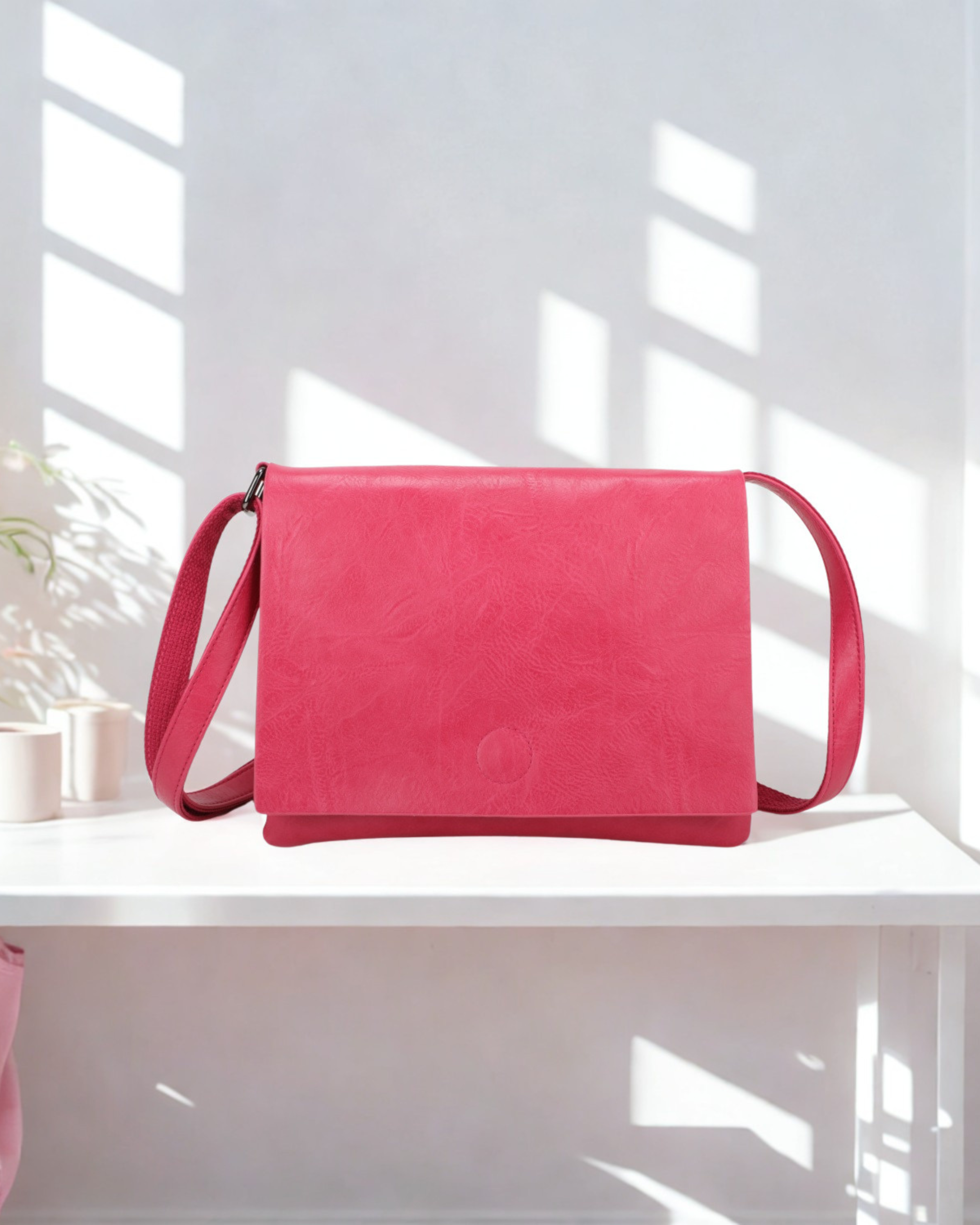 Ladies Synthetic Crossbody Bag Flap Shoulder Handbag Zip Pockets 9 Colours