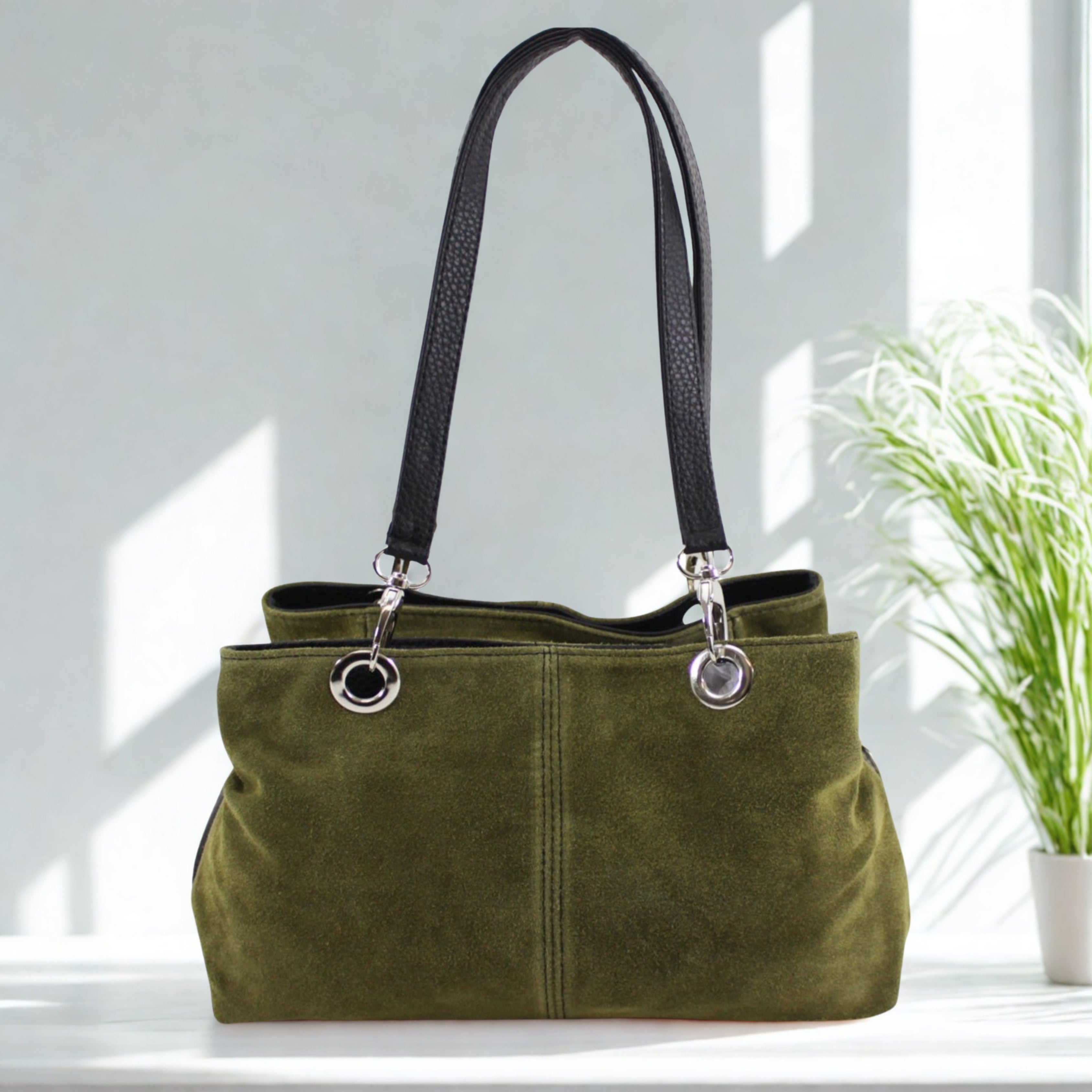 Italian Leahter Suede Shoulder Bag