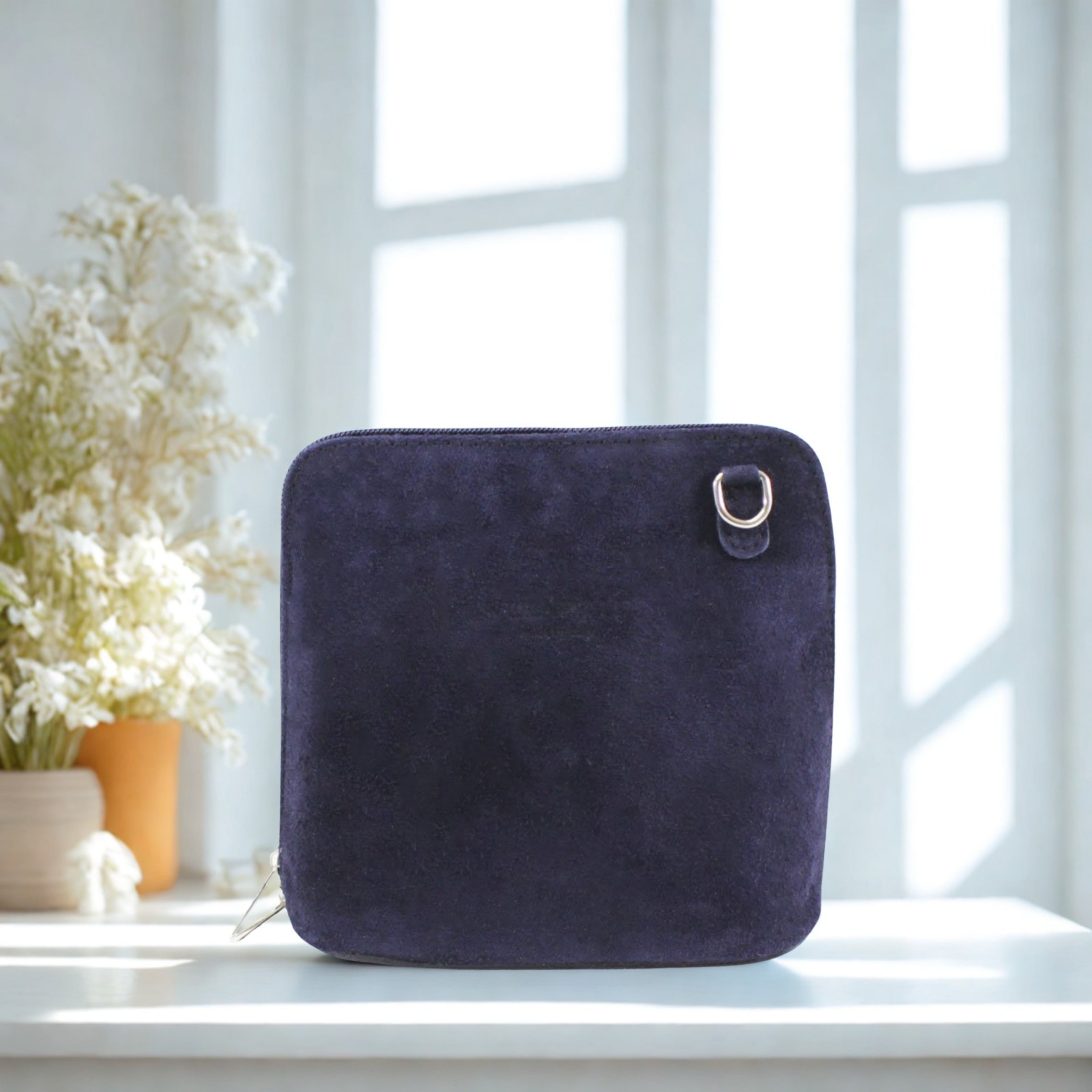 Suede Leather Small Square Bag