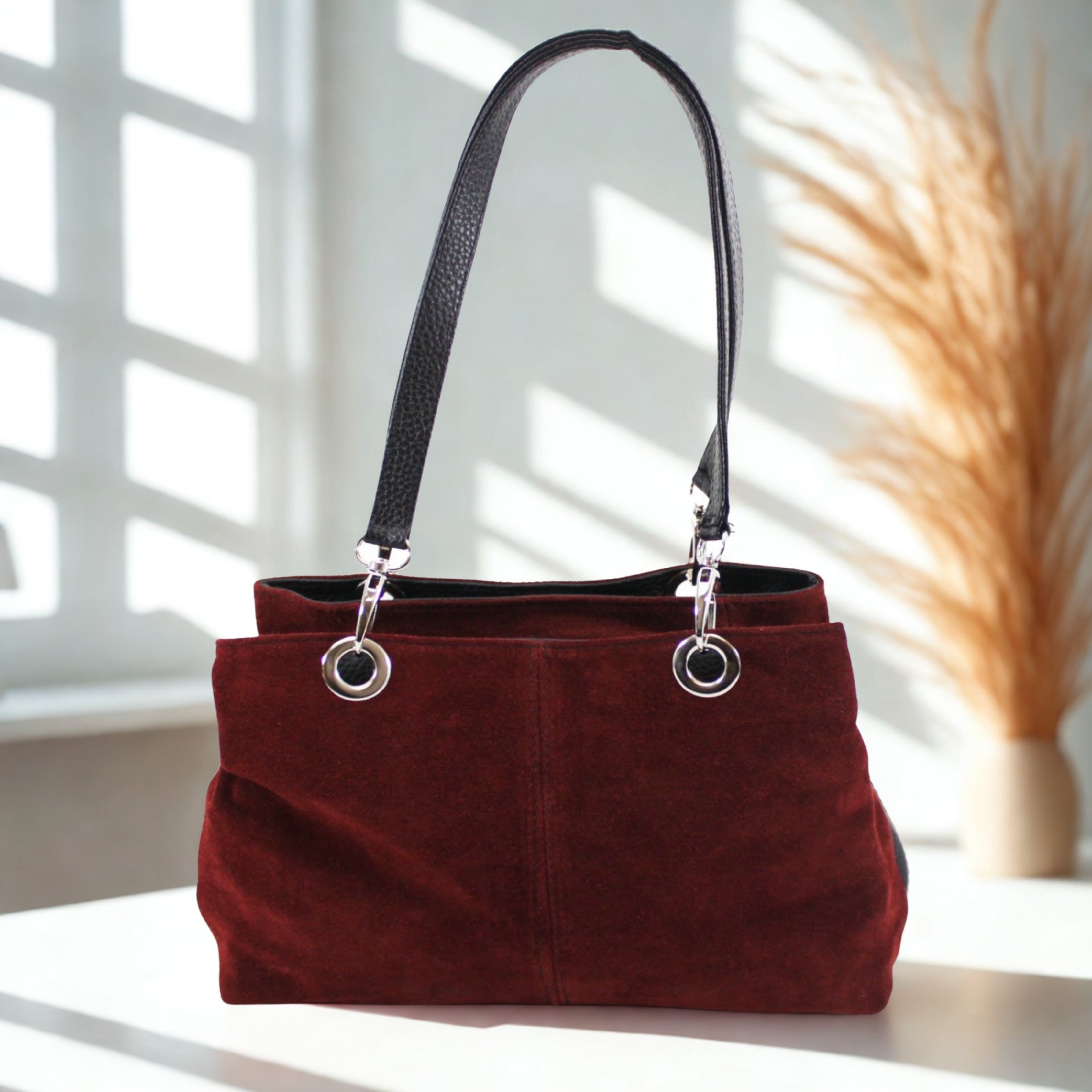 Italian Leahter Suede Shoulder Bag