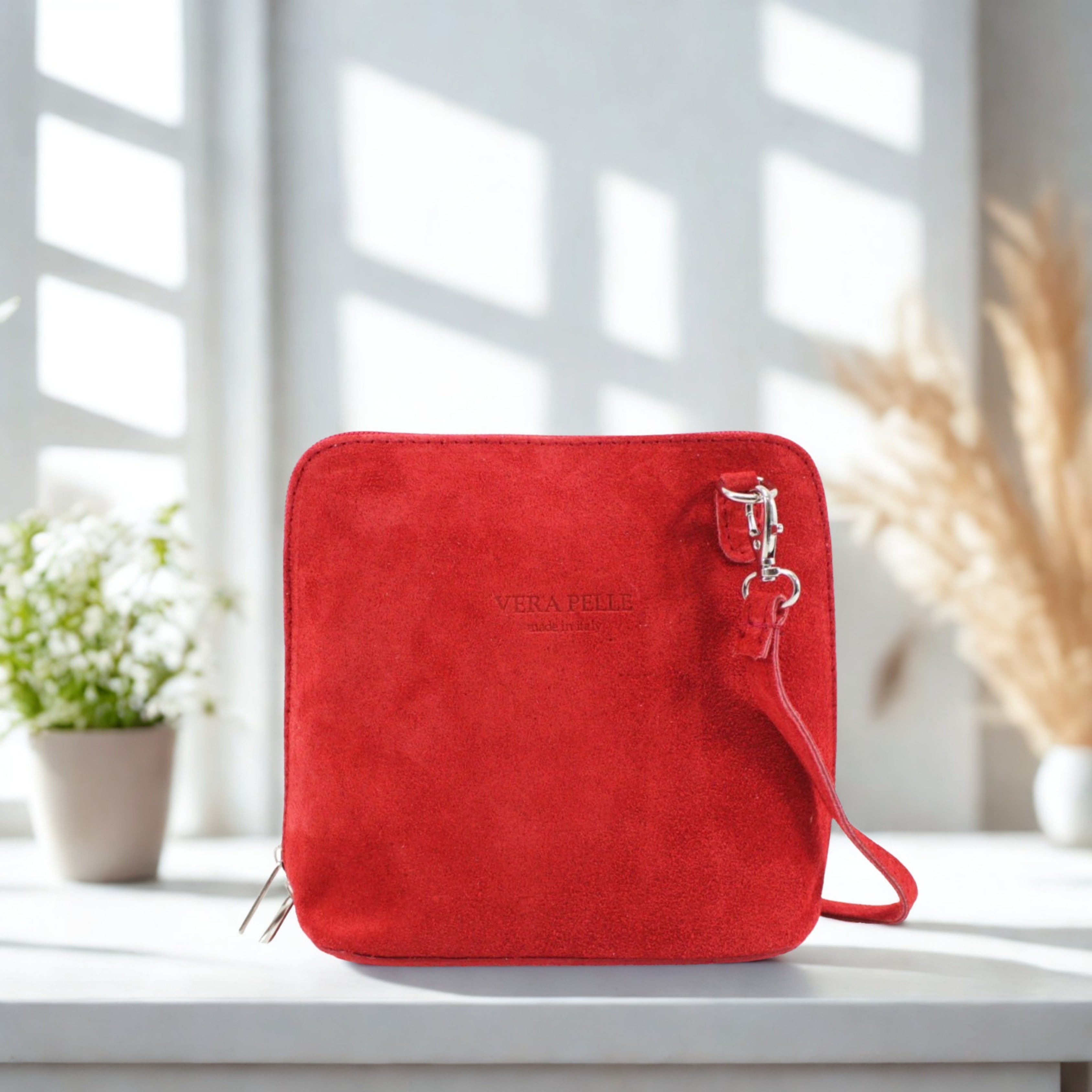 Suede Leather Small Square Bag