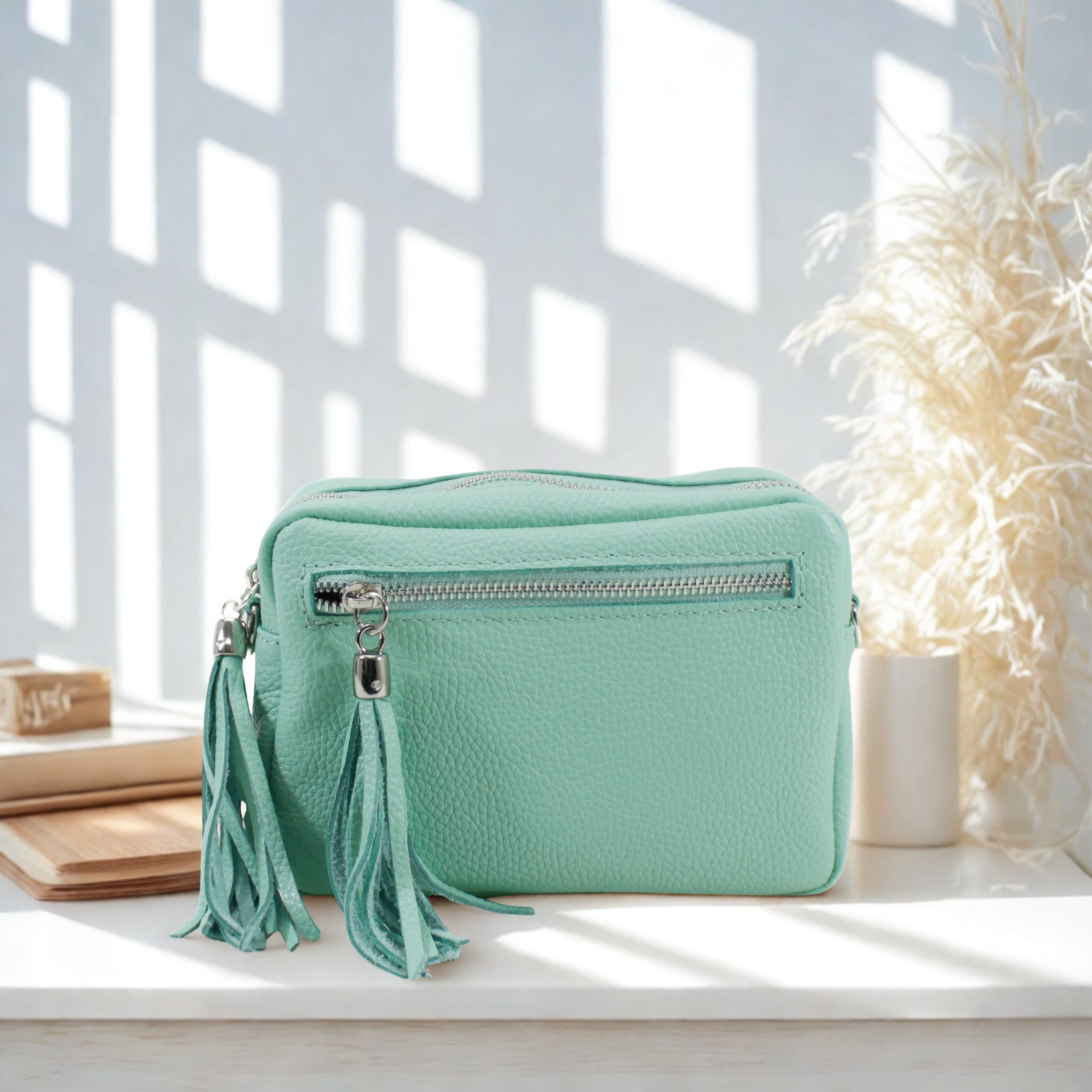 Leather Tassels Crossbody Bag