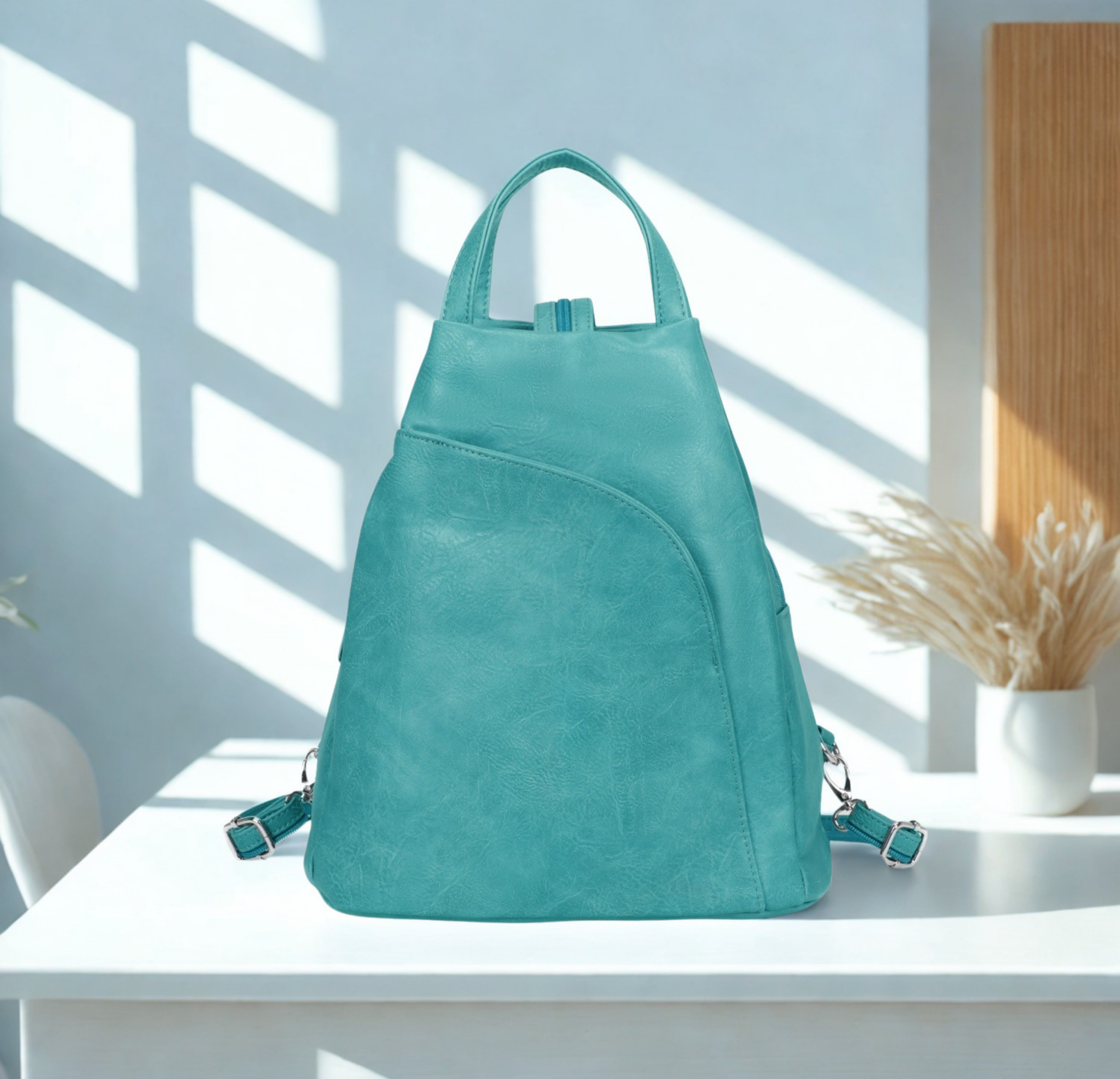 Large Synthetic Leather Backpack Women | Travel Work Laptop Backpack
