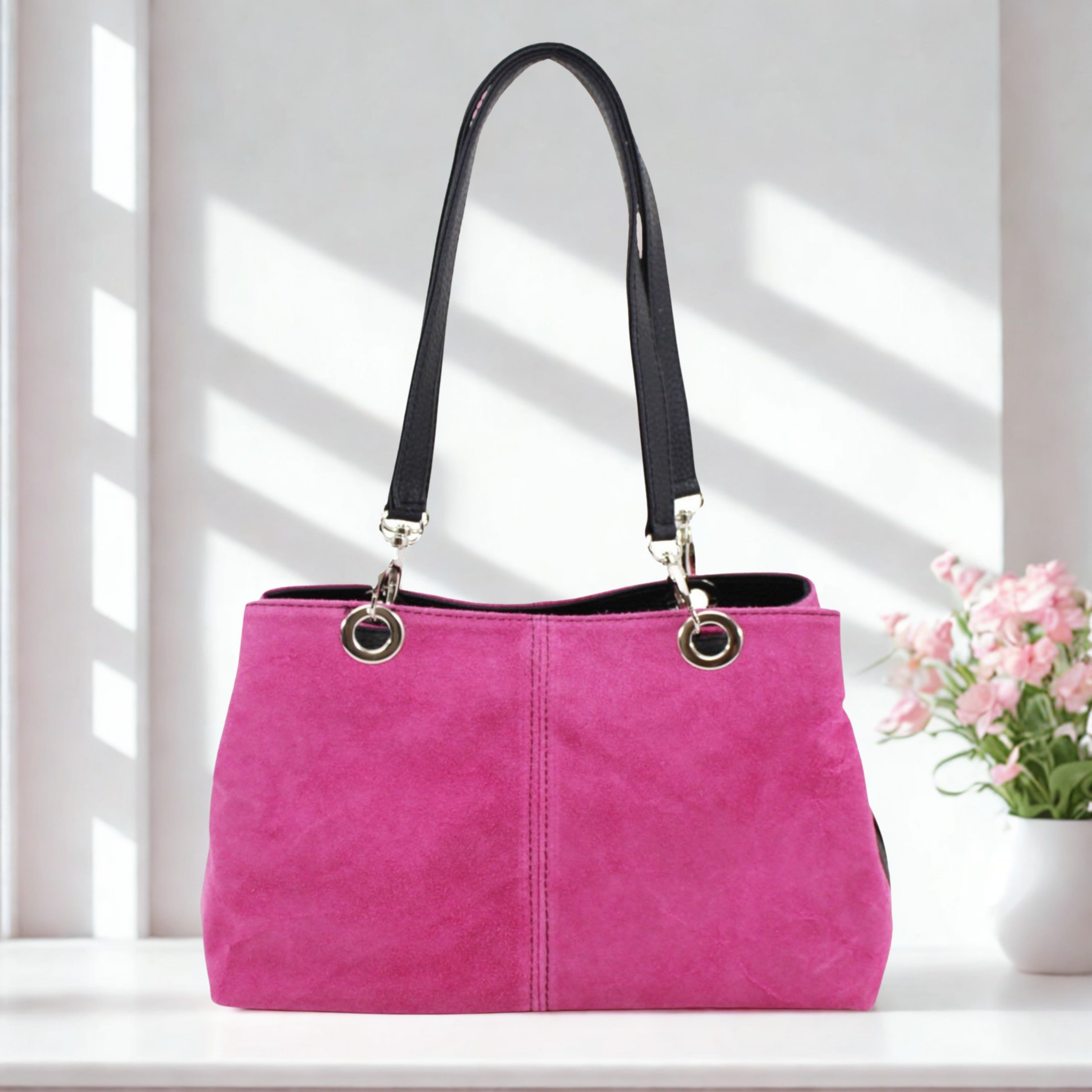 Italian Leahter Suede Shoulder Bag
