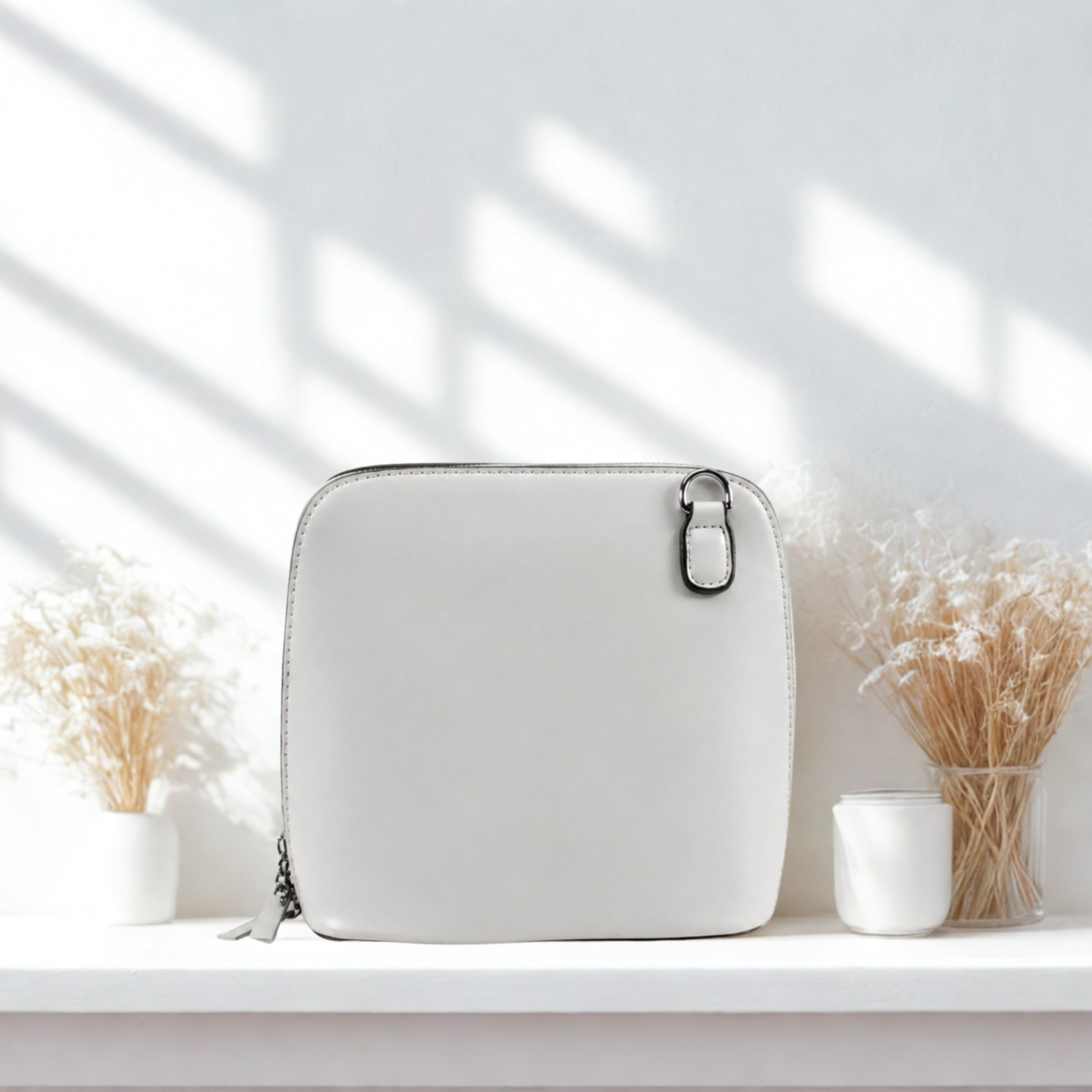Women’s Plain Colour Crossbody Bag – Small Zip Top Shoulder Handbag