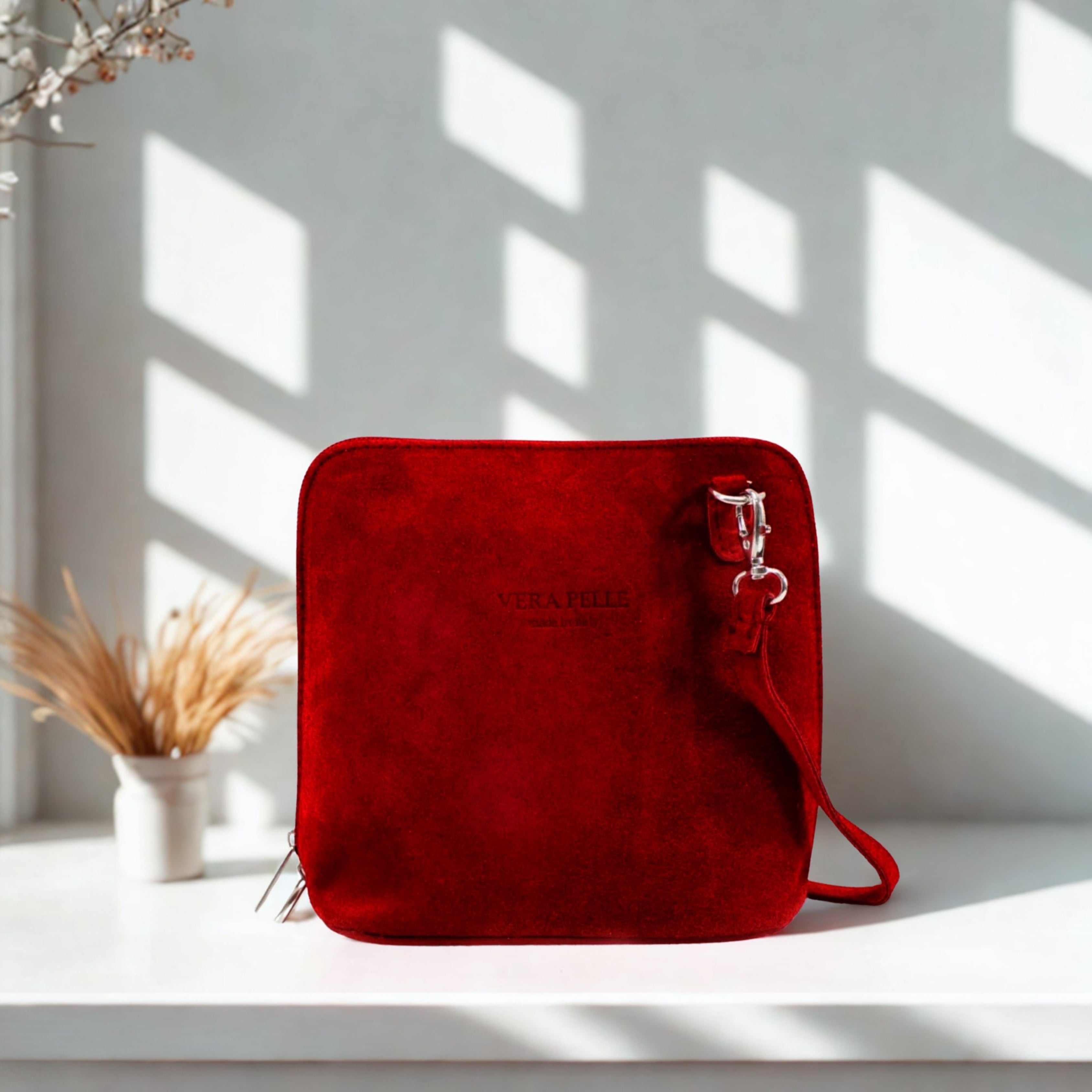Suede Leather Small Square Bag