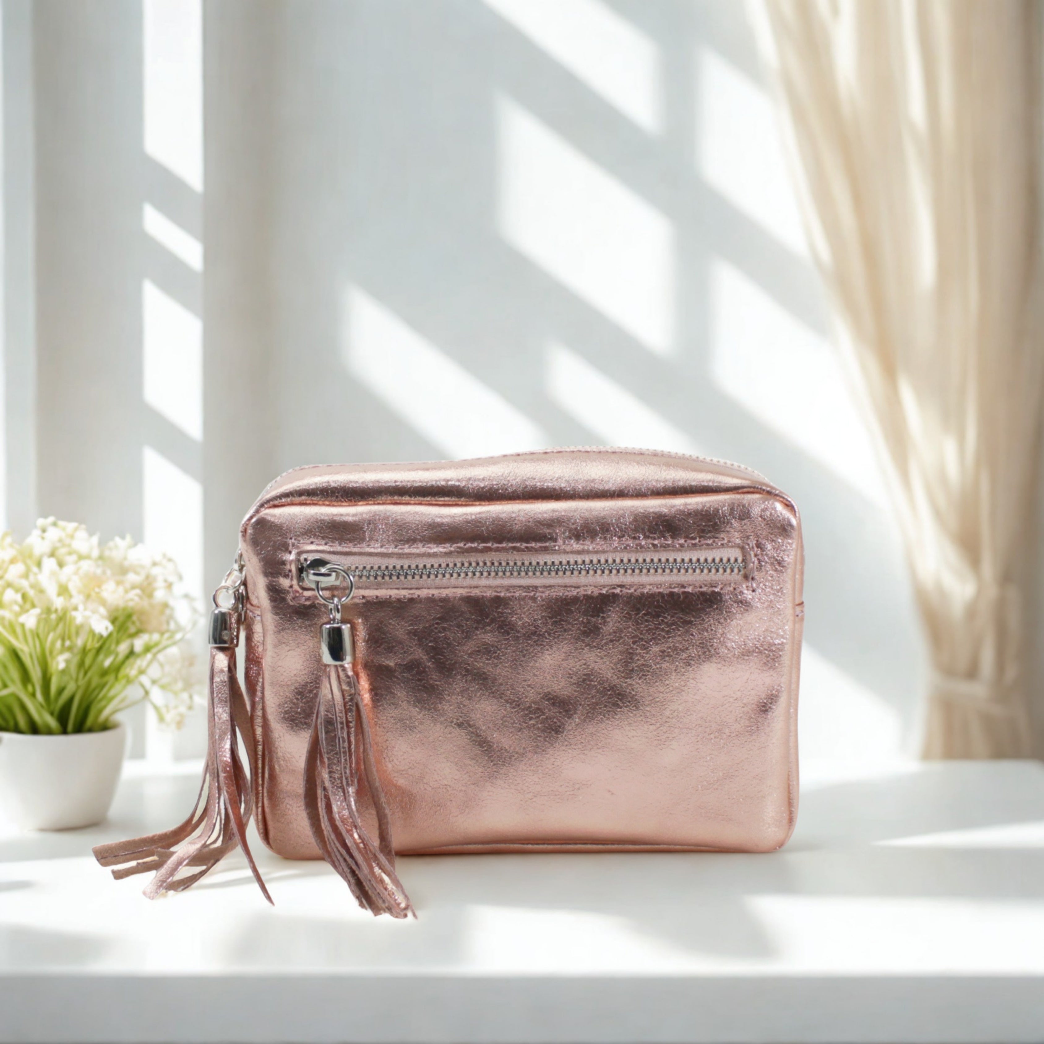 Leather Tassels Crossbody Bag
