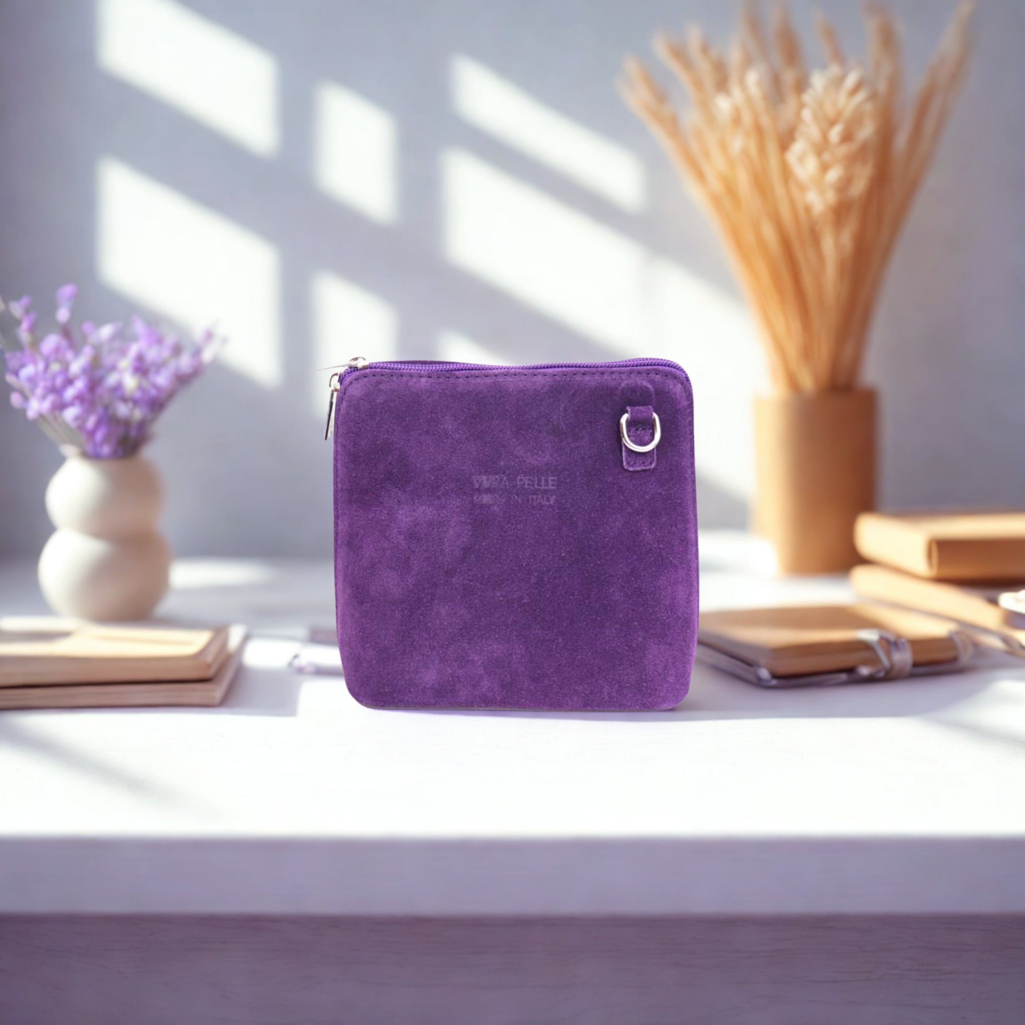 Suede Leather Small Square Bag