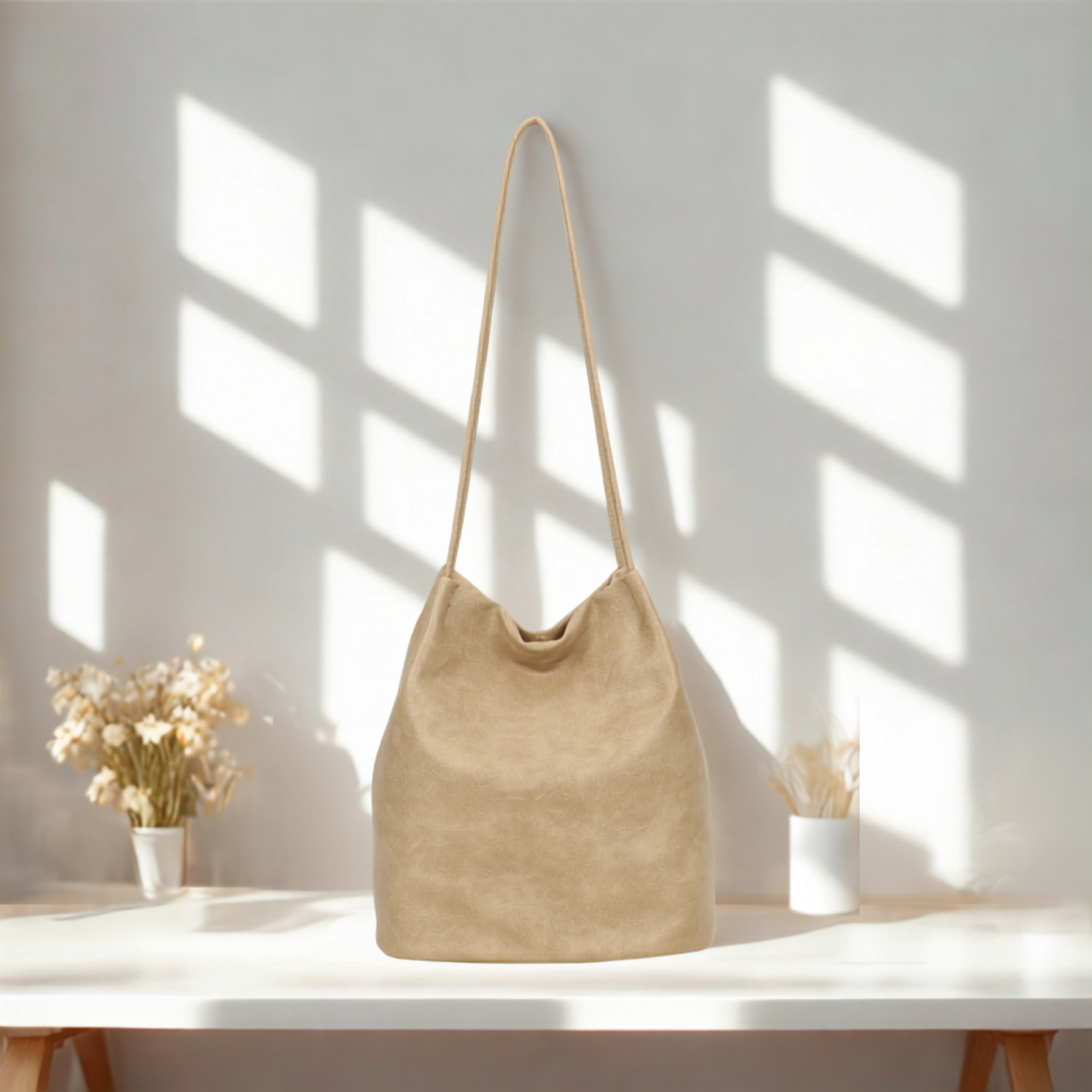 Large Women’s Hobo Shoulder Bag Plain Tote Handbag Zip Pockets 16 Colours
