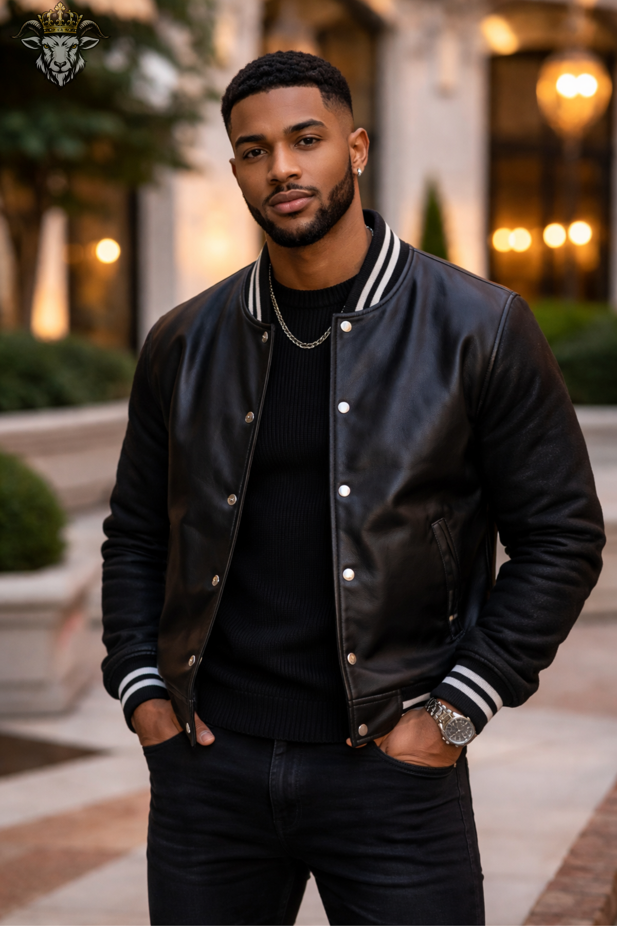 Men's Black Leather Varsity Jacket, Real Leather Letterman Jacket, Vintage Baseball Bomber, Classic Streetwear Outerwear