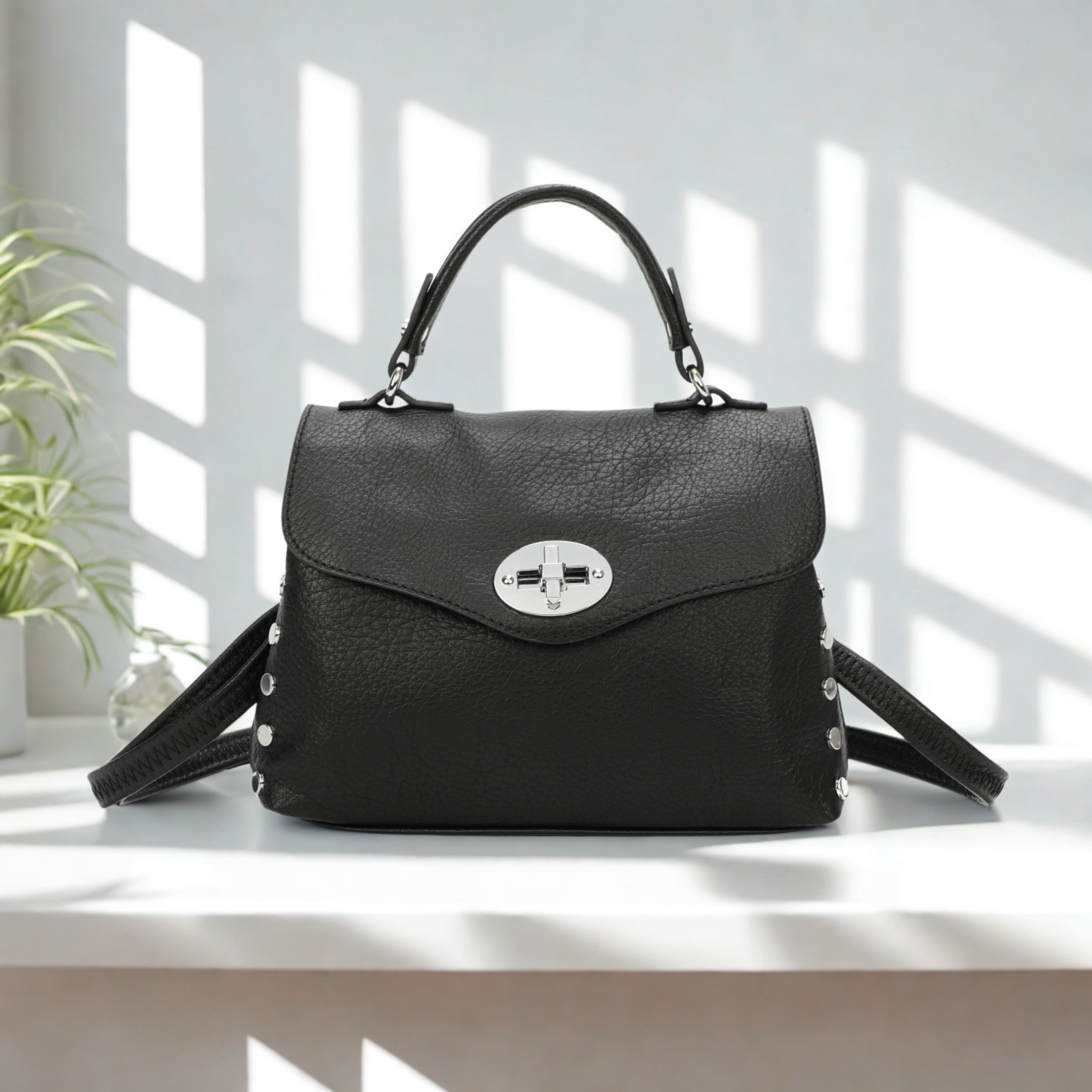 Ladies Crossbody Shoulder Handbag with Long Detachable Strap
