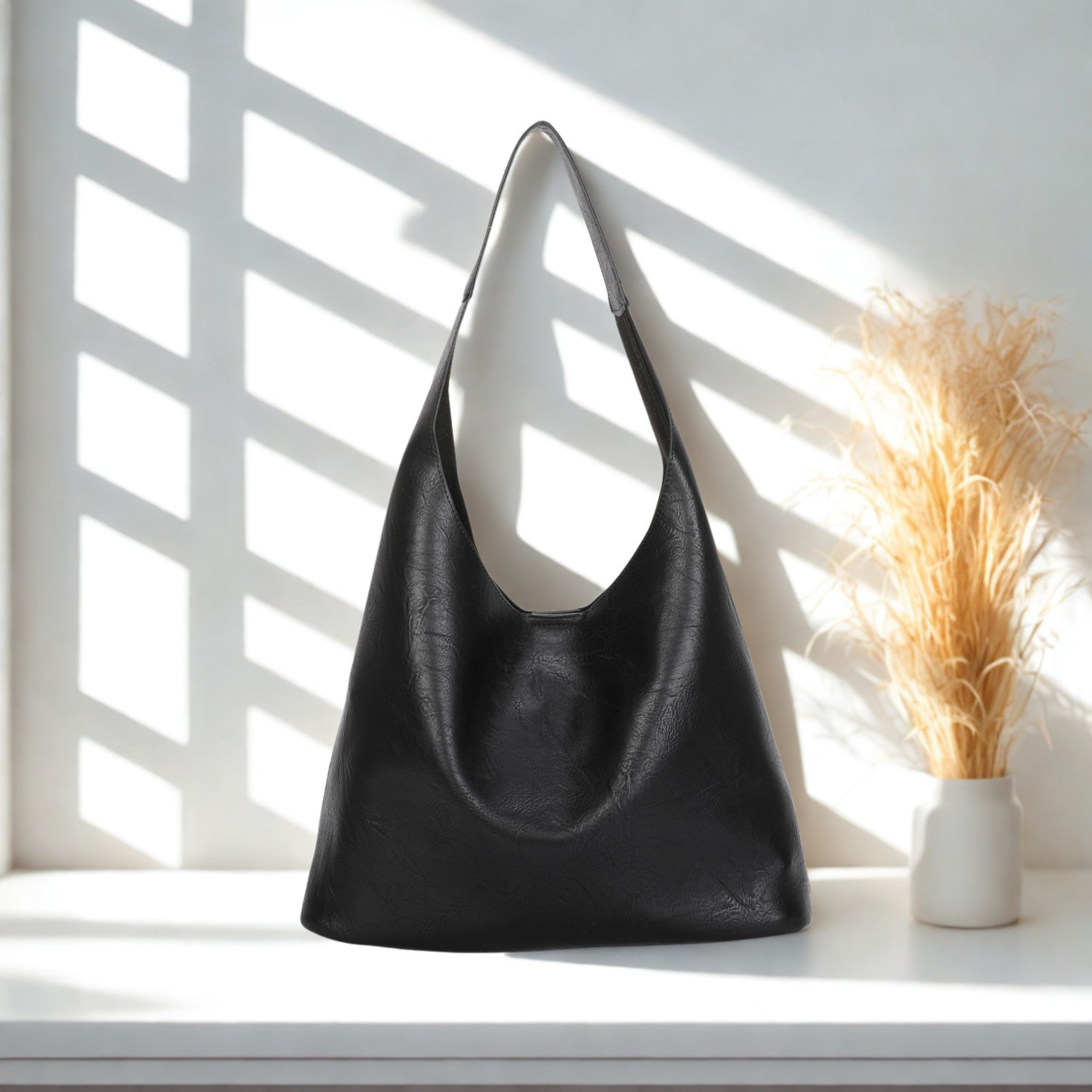 Women’s Hobo Shoulder Bag Synthetic Handbag with Magdot Top Closure