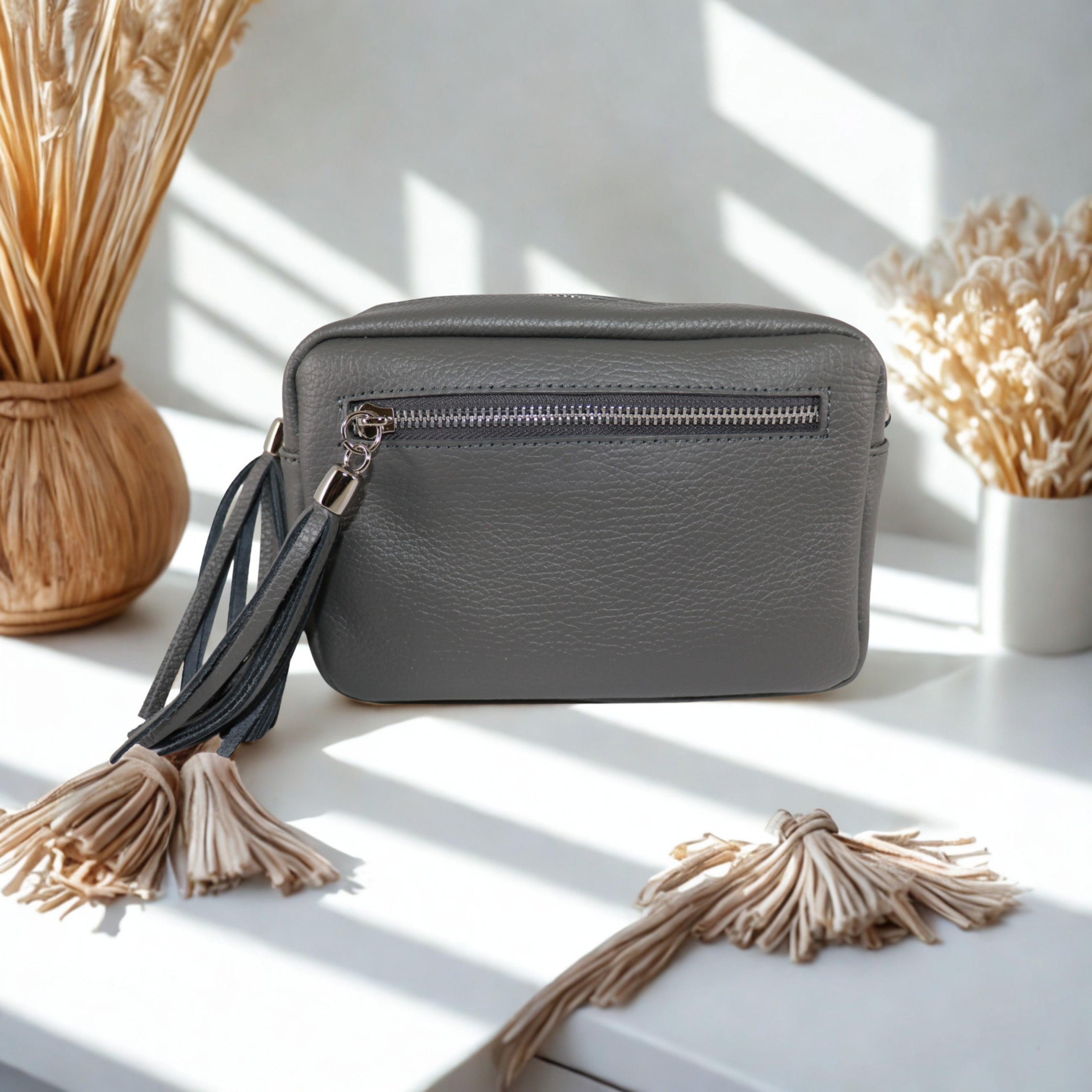 Leather Tassels Crossbody Bag