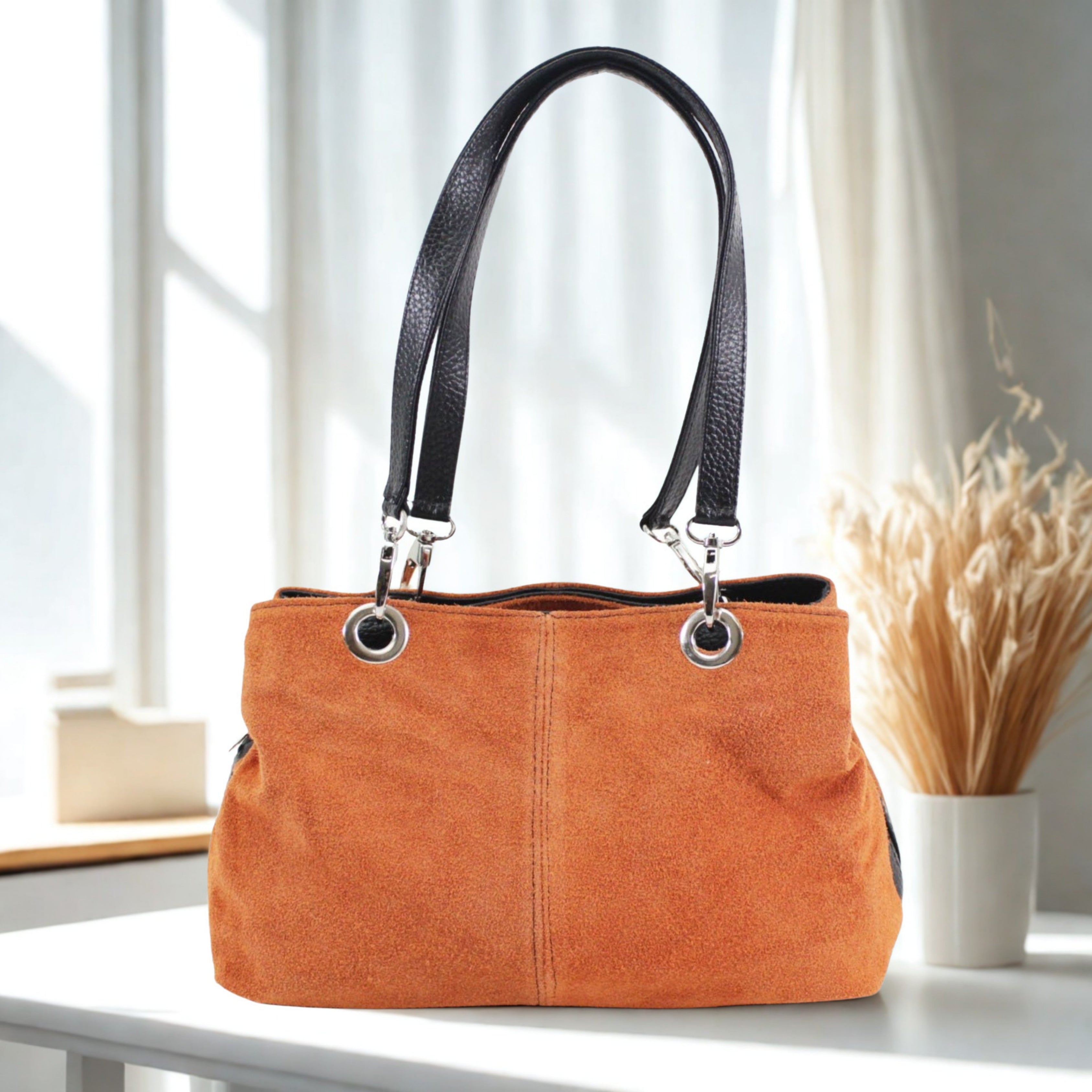 Italian Leahter Suede Shoulder Bag