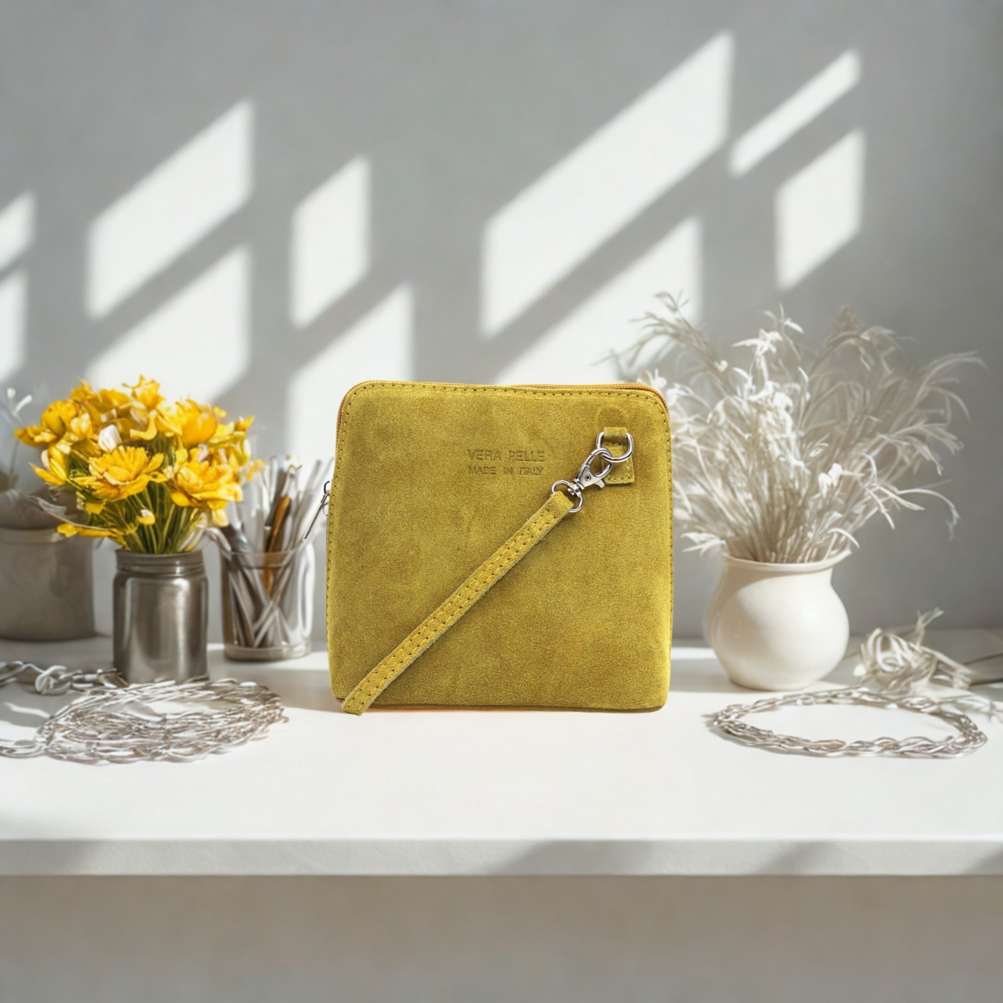 Suede Leather Small Square Bag