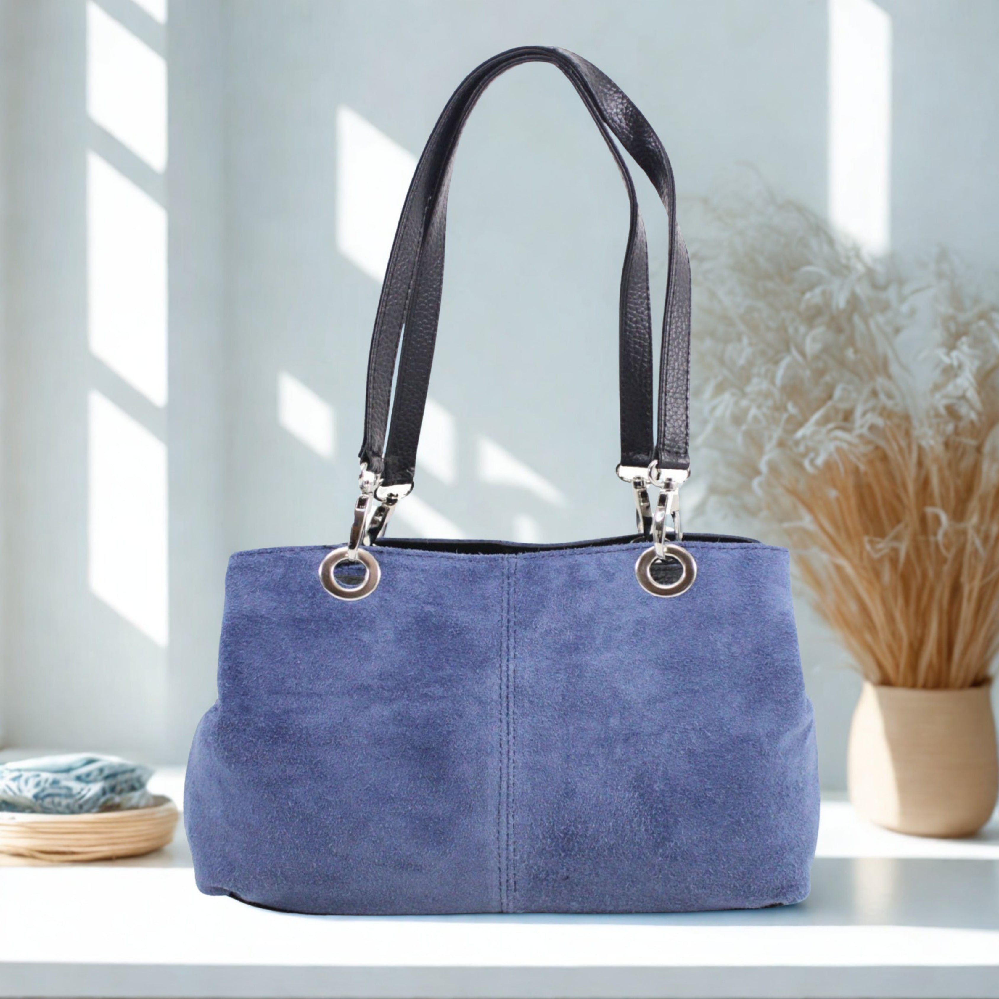Italian Leahter Suede Shoulder Bag
