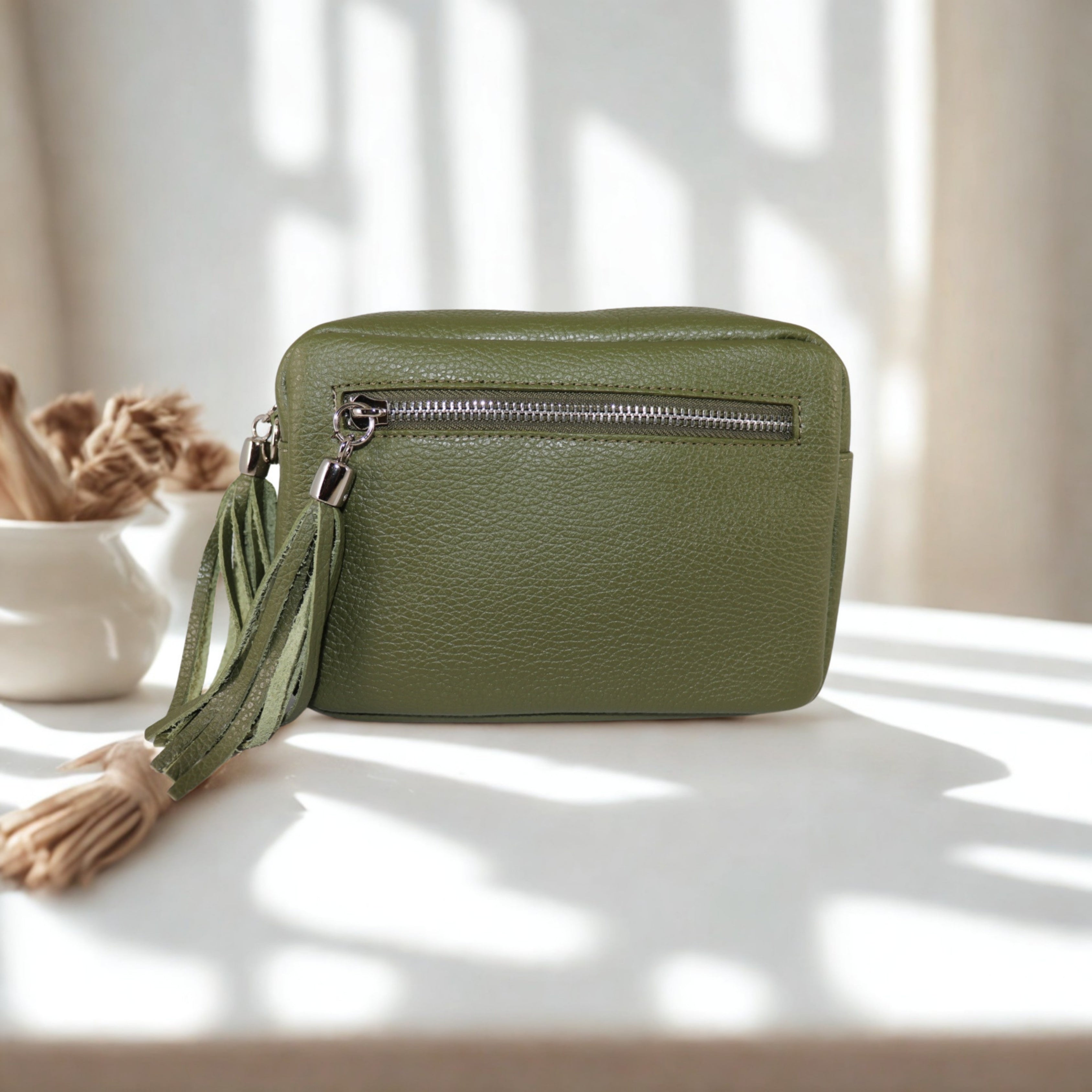Leather Tassels Crossbody Bag