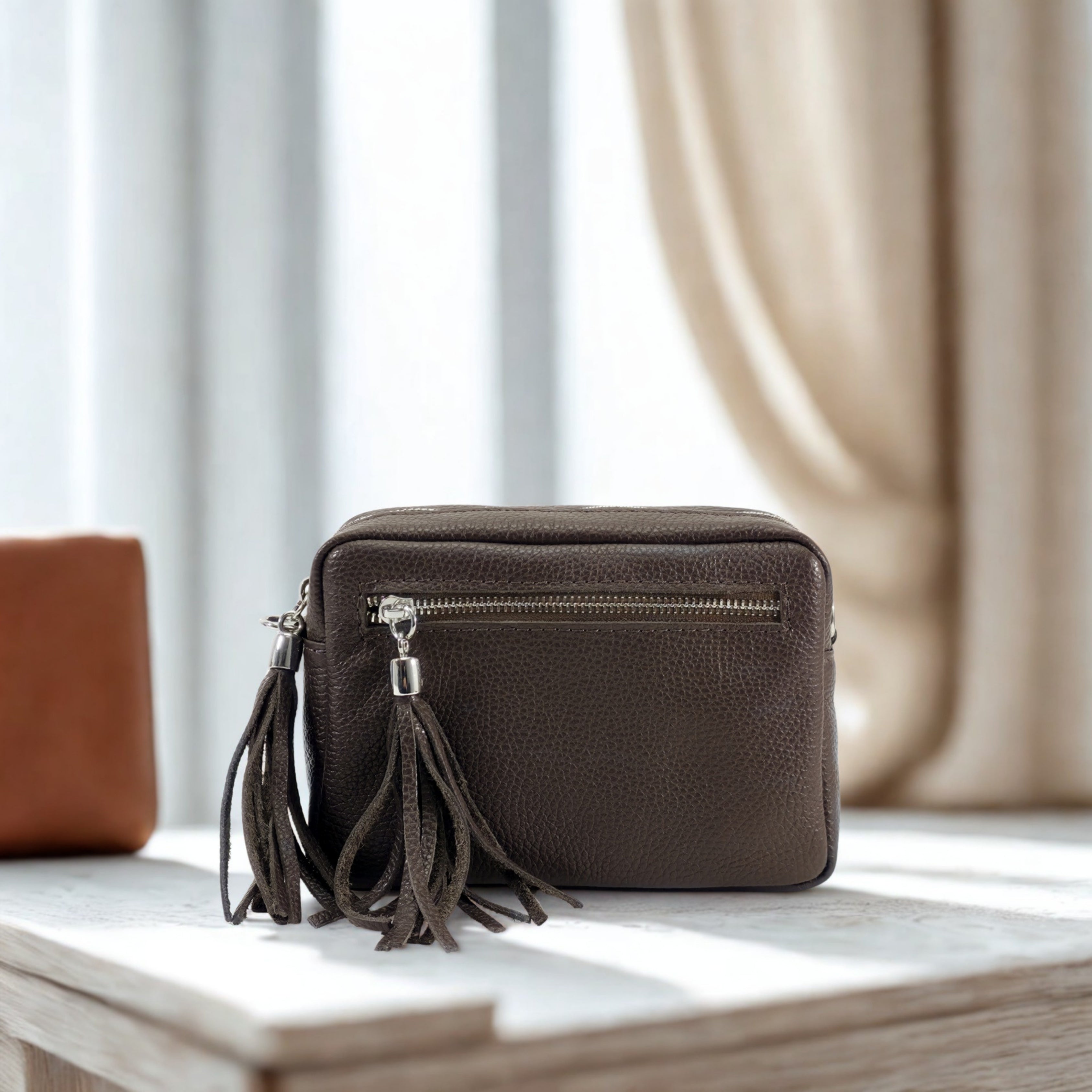 Leather Tassels Crossbody Bag