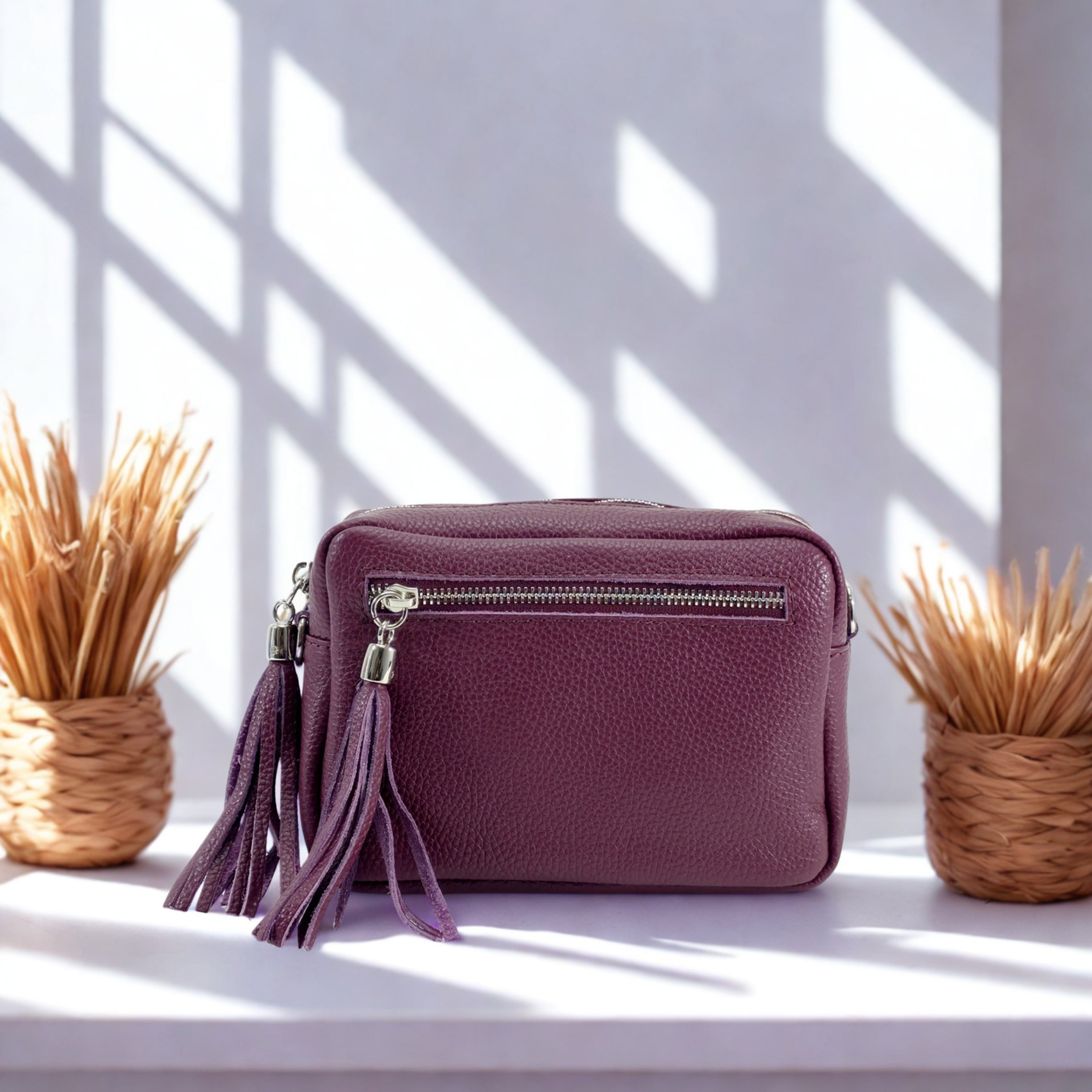 Leather Tassels Crossbody Bag
