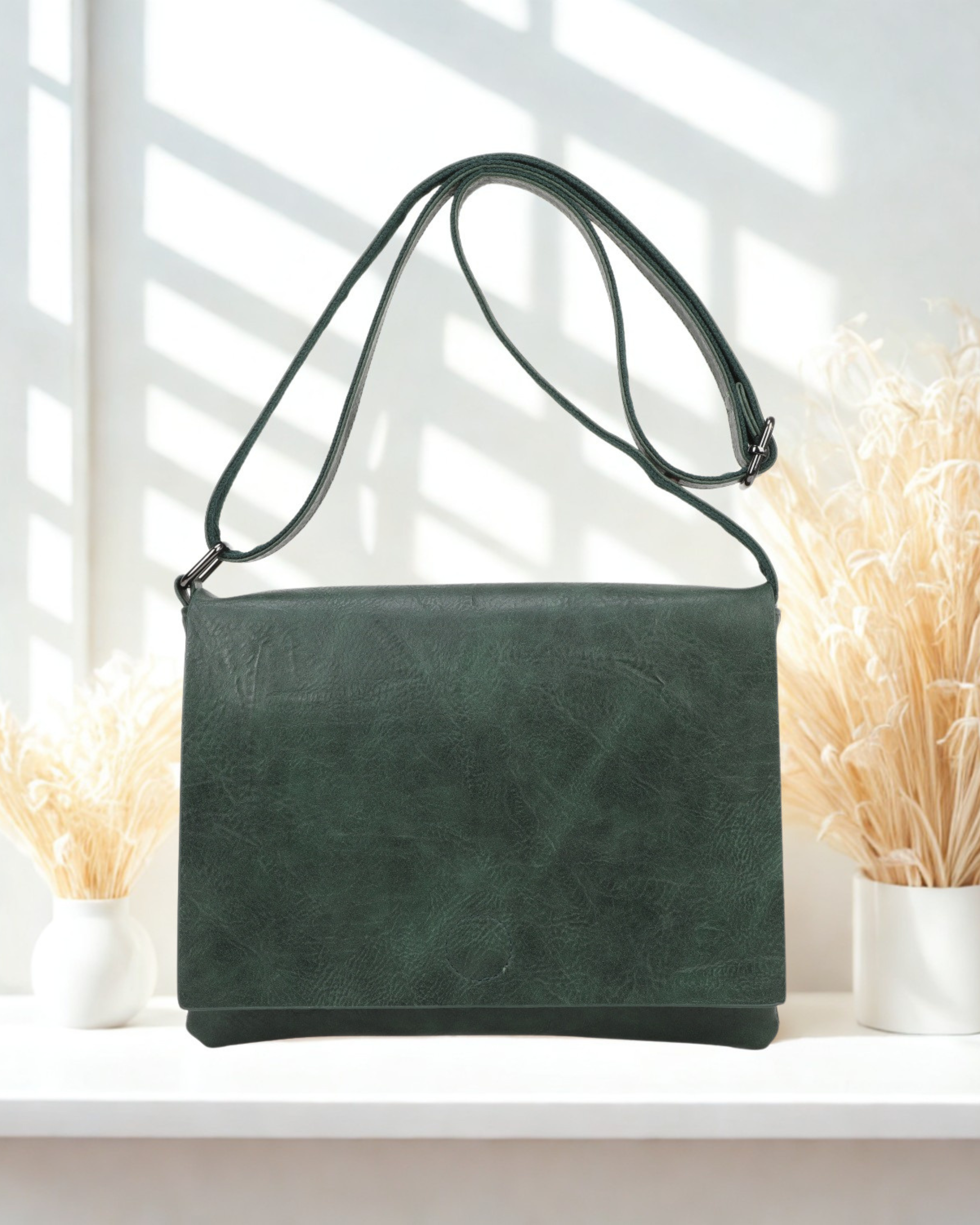 Ladies Synthetic Crossbody Bag Flap Shoulder Handbag Zip Pockets 9 Colours
