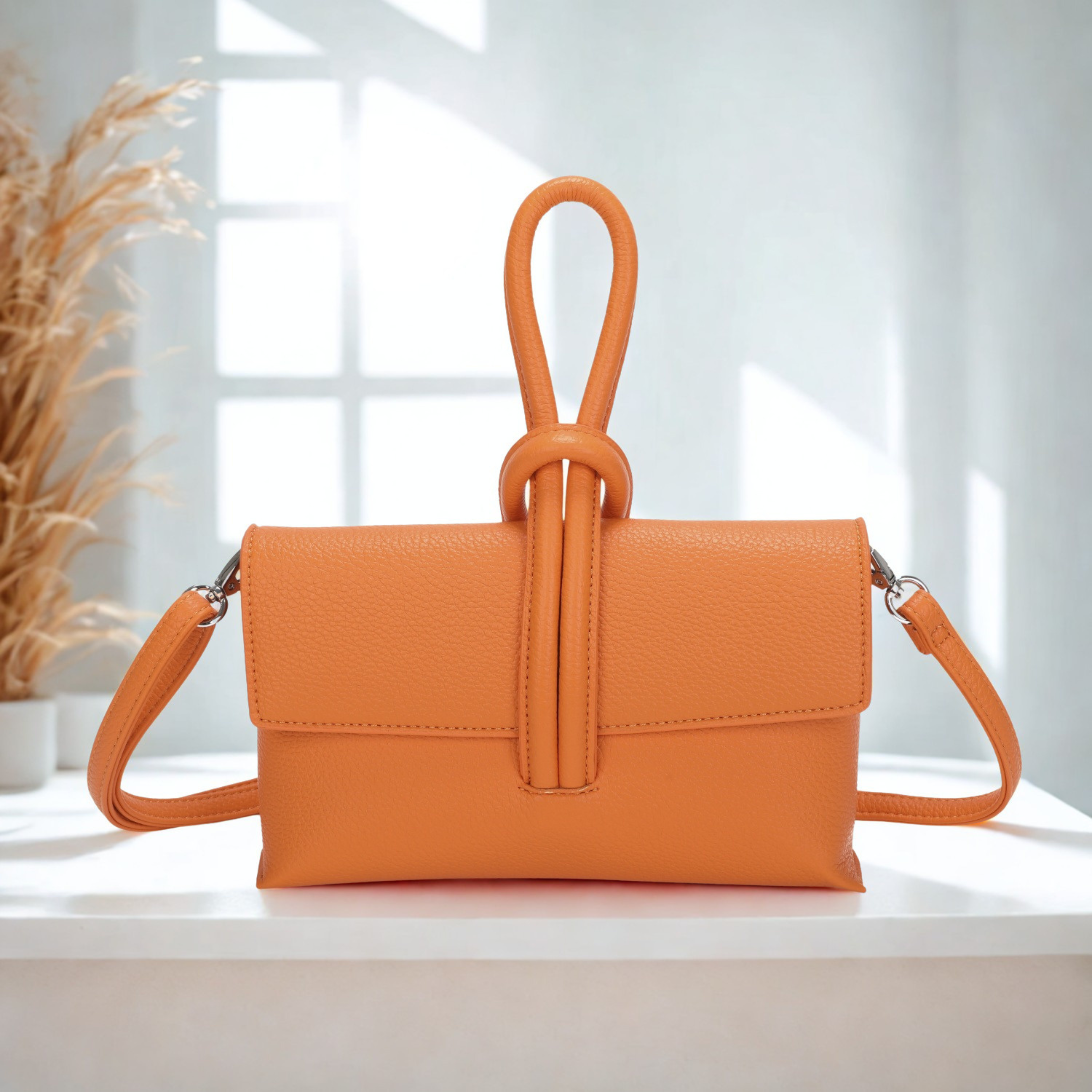 Women’s PU Leather Crossbody Bag – Adjustable Shoulder Strap Handbag