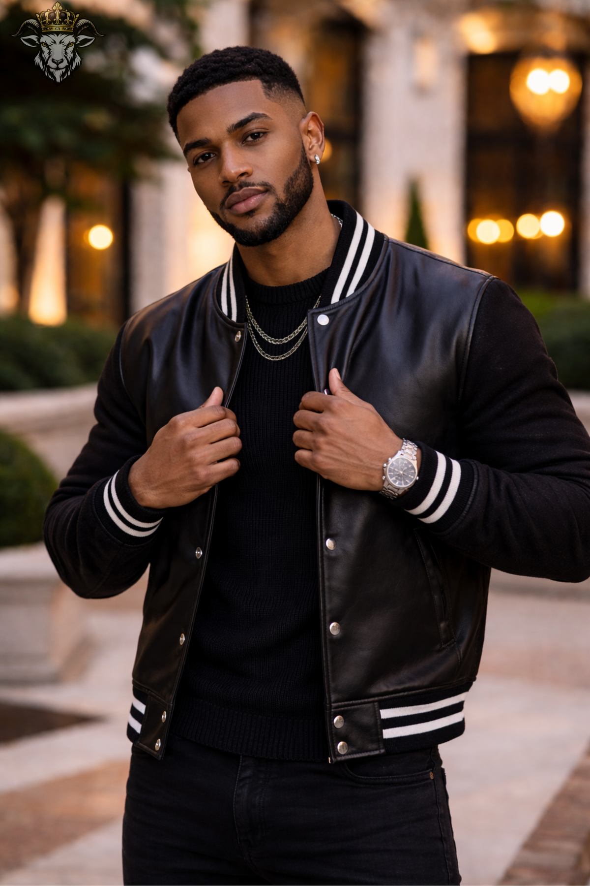 Men's Black Leather Varsity Jacket, Real Leather Letterman Jacket, Vintage Baseball Bomber, Classic Streetwear Outerwear