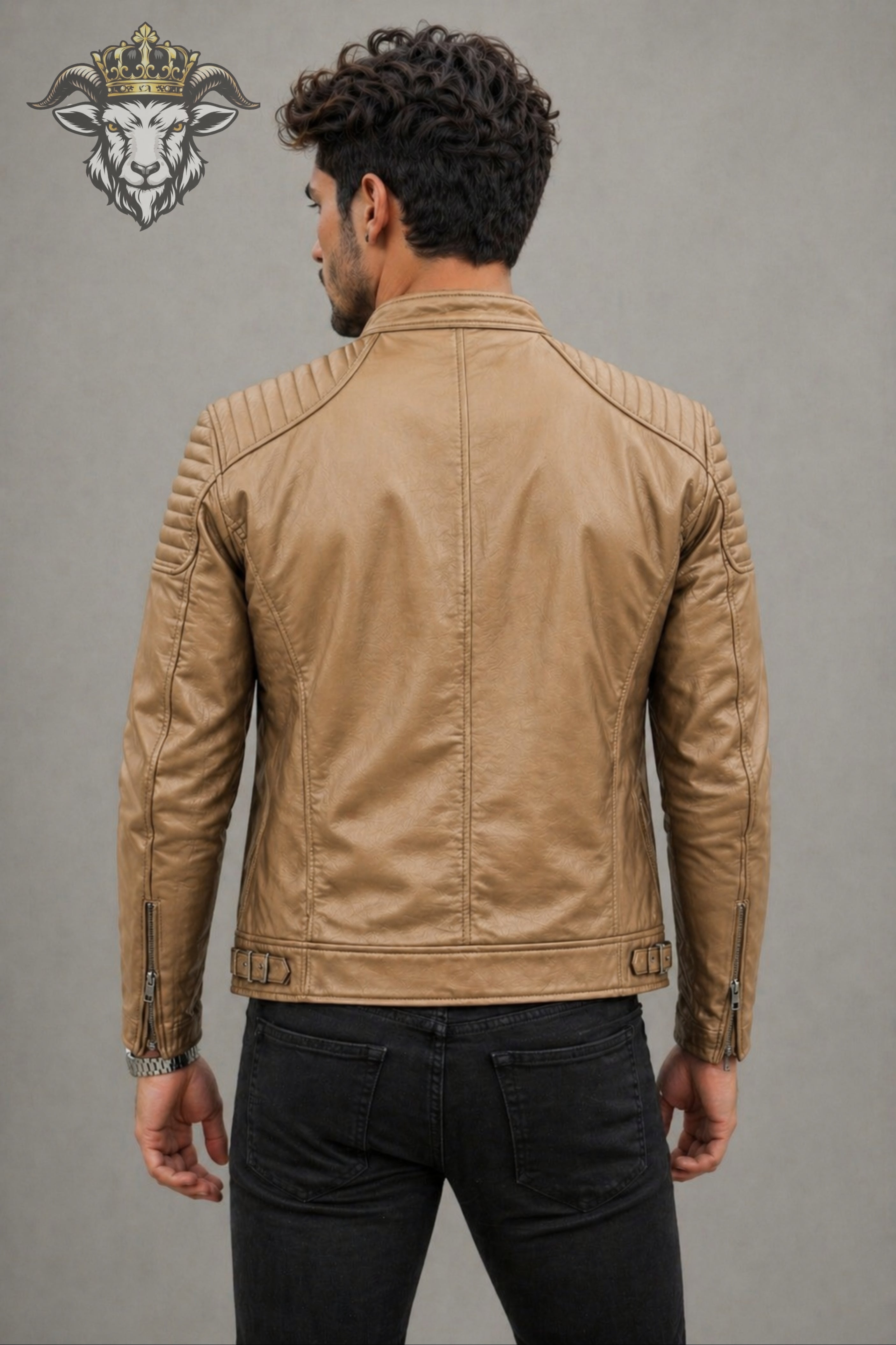 Men’s Tan Real Leather Roadster Jacket