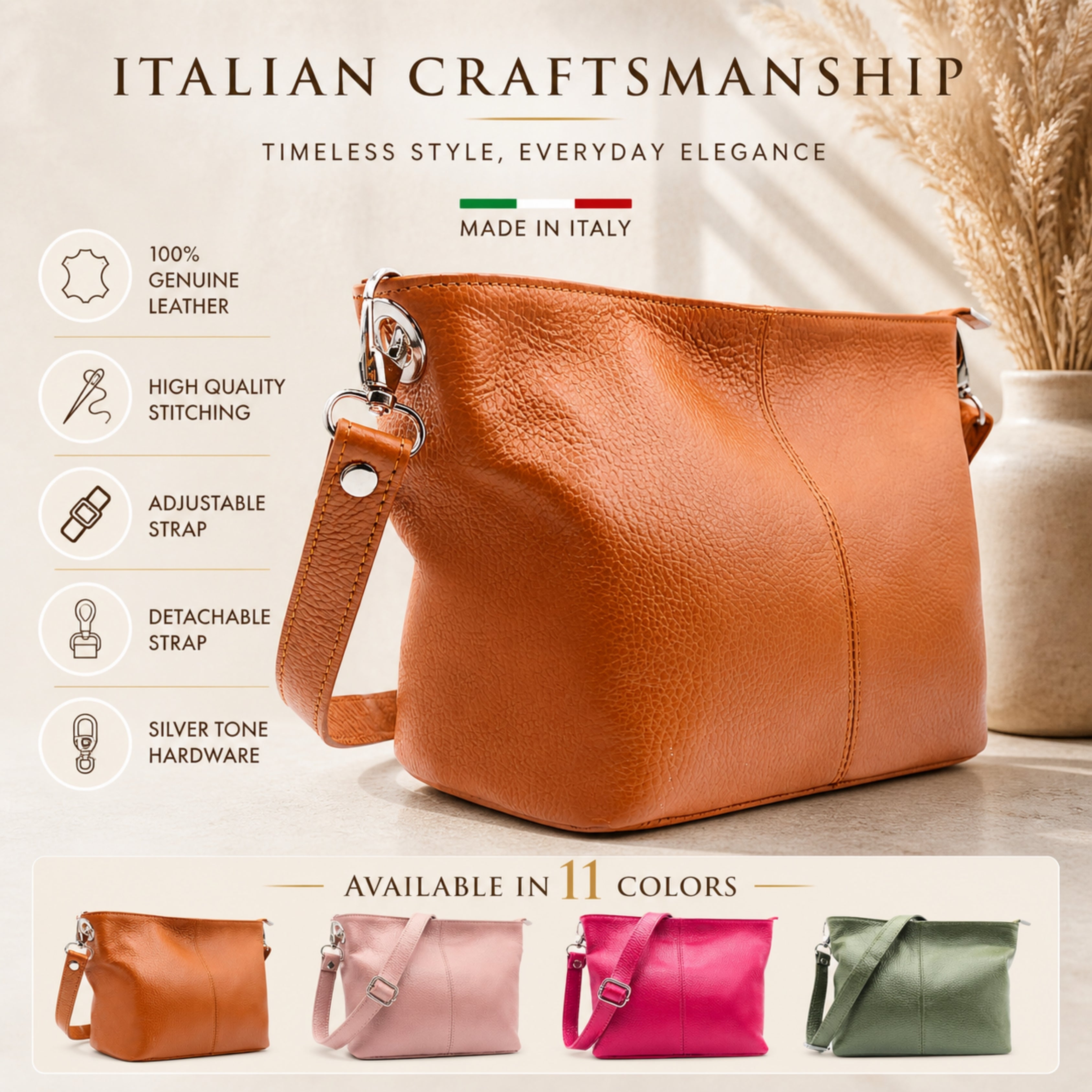 Italian Leather Shoulder Bag