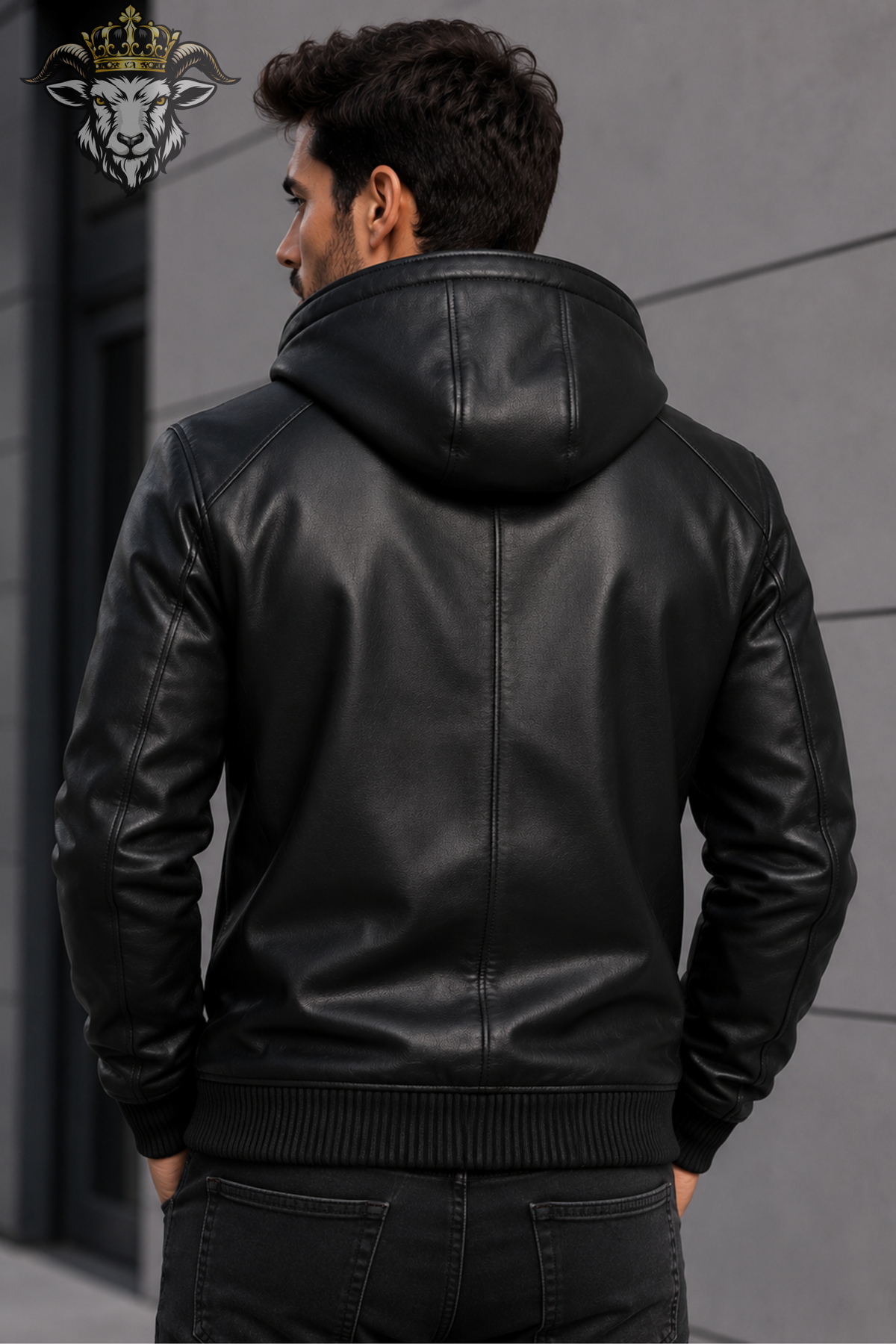 Men’s Black Hooded Leather Jacket, Faux Fur Lined Winter Bomber Jacket, Motorcycle Style Zip Up Coat, Premium Cold Weather Jacket