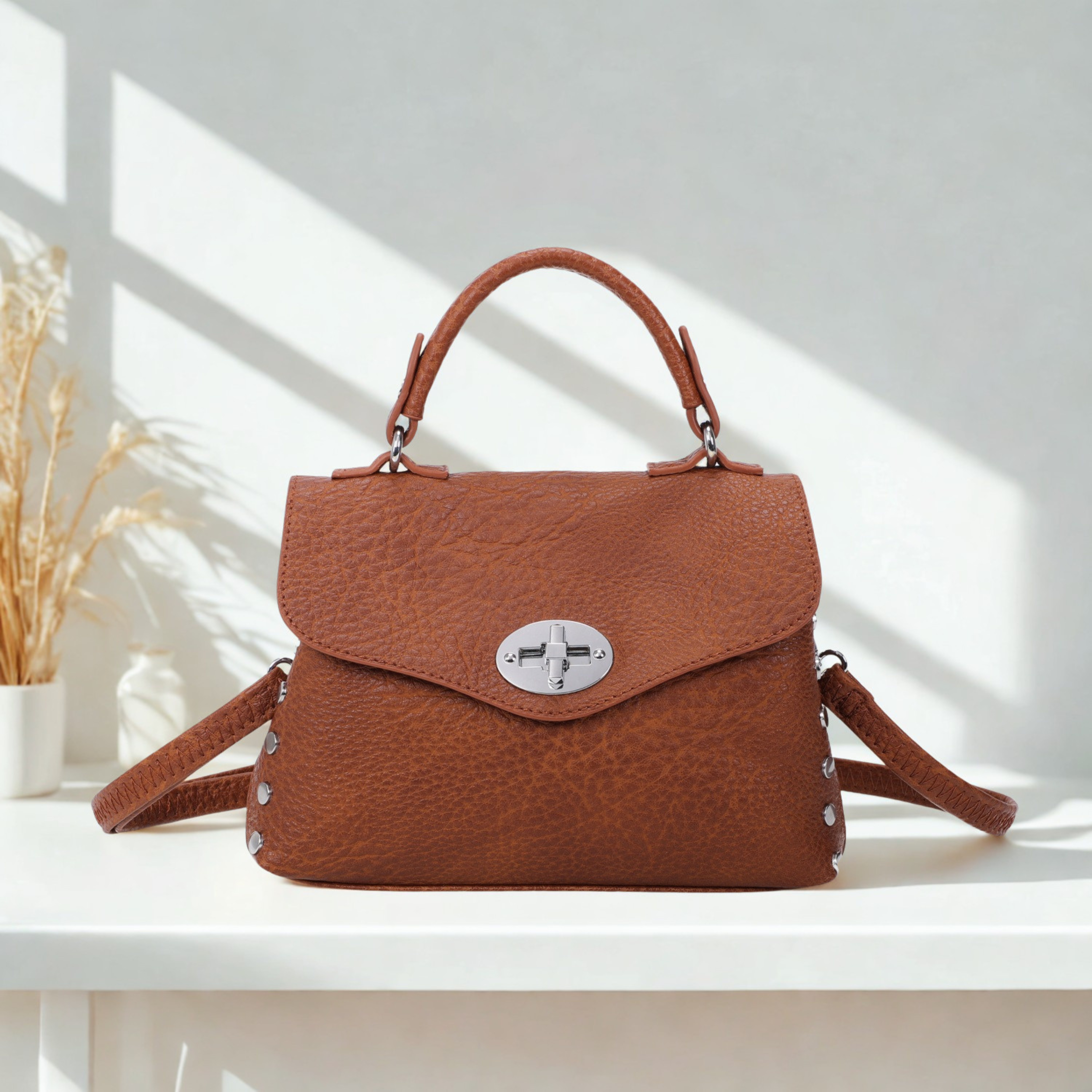 Ladies Crossbody Shoulder Handbag with Long Detachable Strap