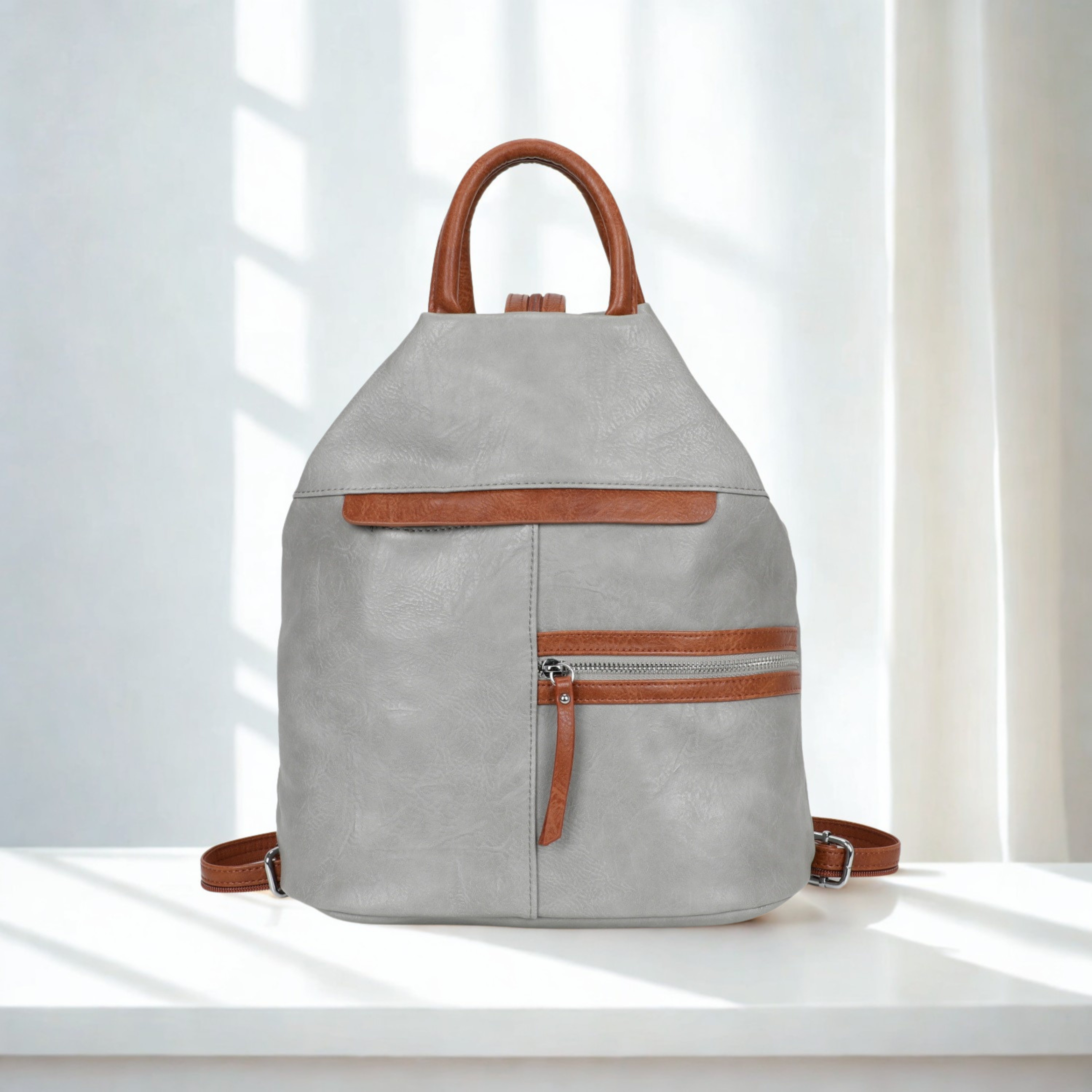 Women’s Faux Leather Backpack Bag – Ladies Convertible Shoulder Rucksack